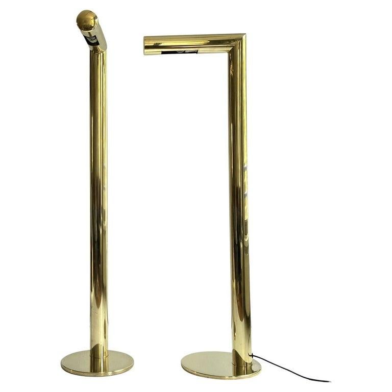 Scandinavian Minimalist Brass Floor Lamp by Jonas Hilde For Sale 3