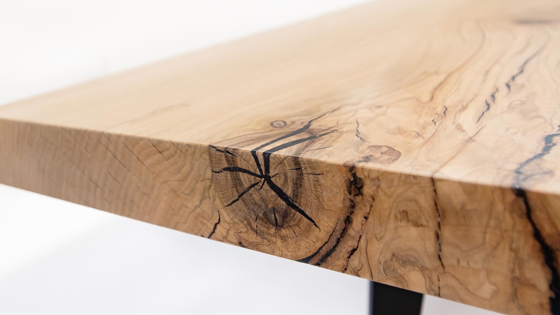 red oak slab table