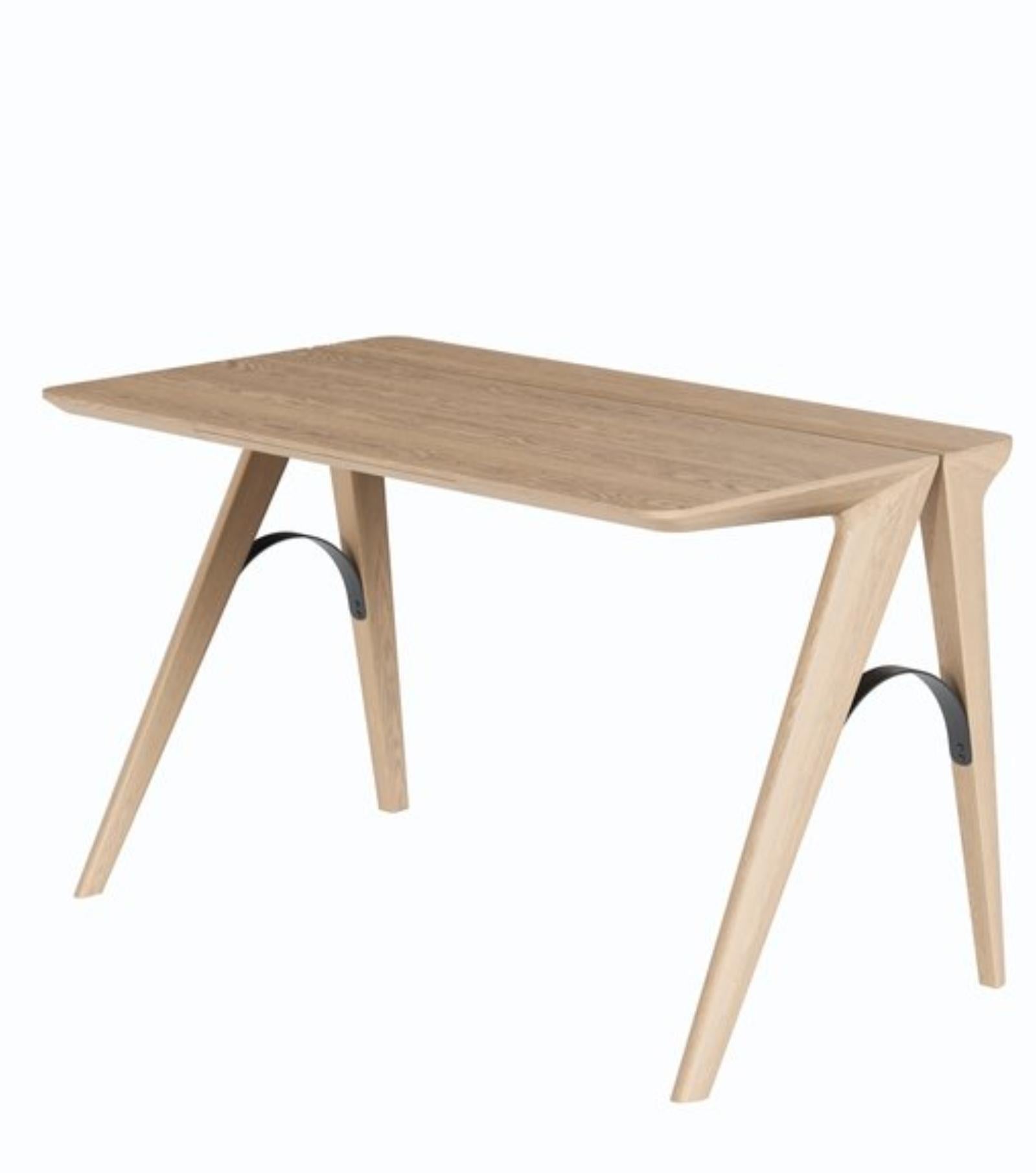 Portuguese Scandinavian Minimalist Style Wood Desk For Sale