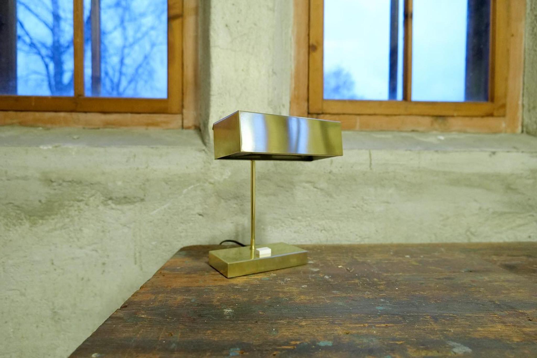 Scandinavian Minimalistic Adjustable Table Lamp Elidus in Brass, Sweden, 1970s 8