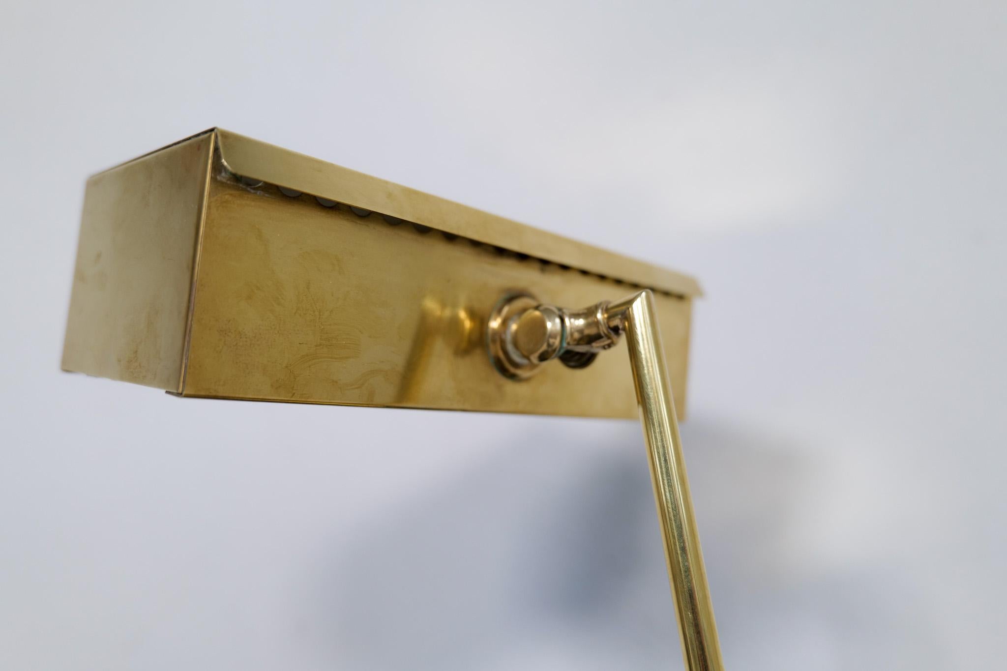 Scandinavian Minimalistic Adjustable Table Lamp Elidus in Brass, Sweden, 1970s 3