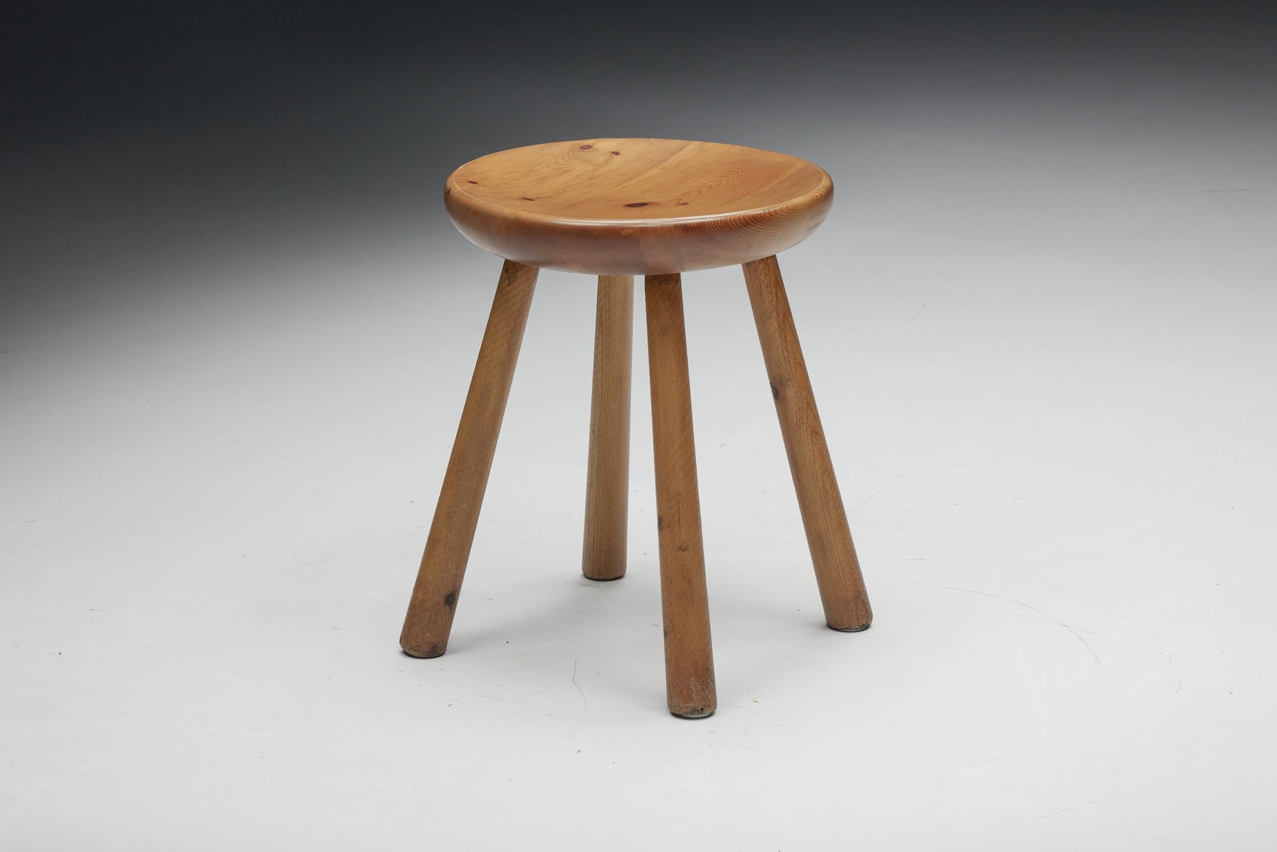 four legged wooden stool