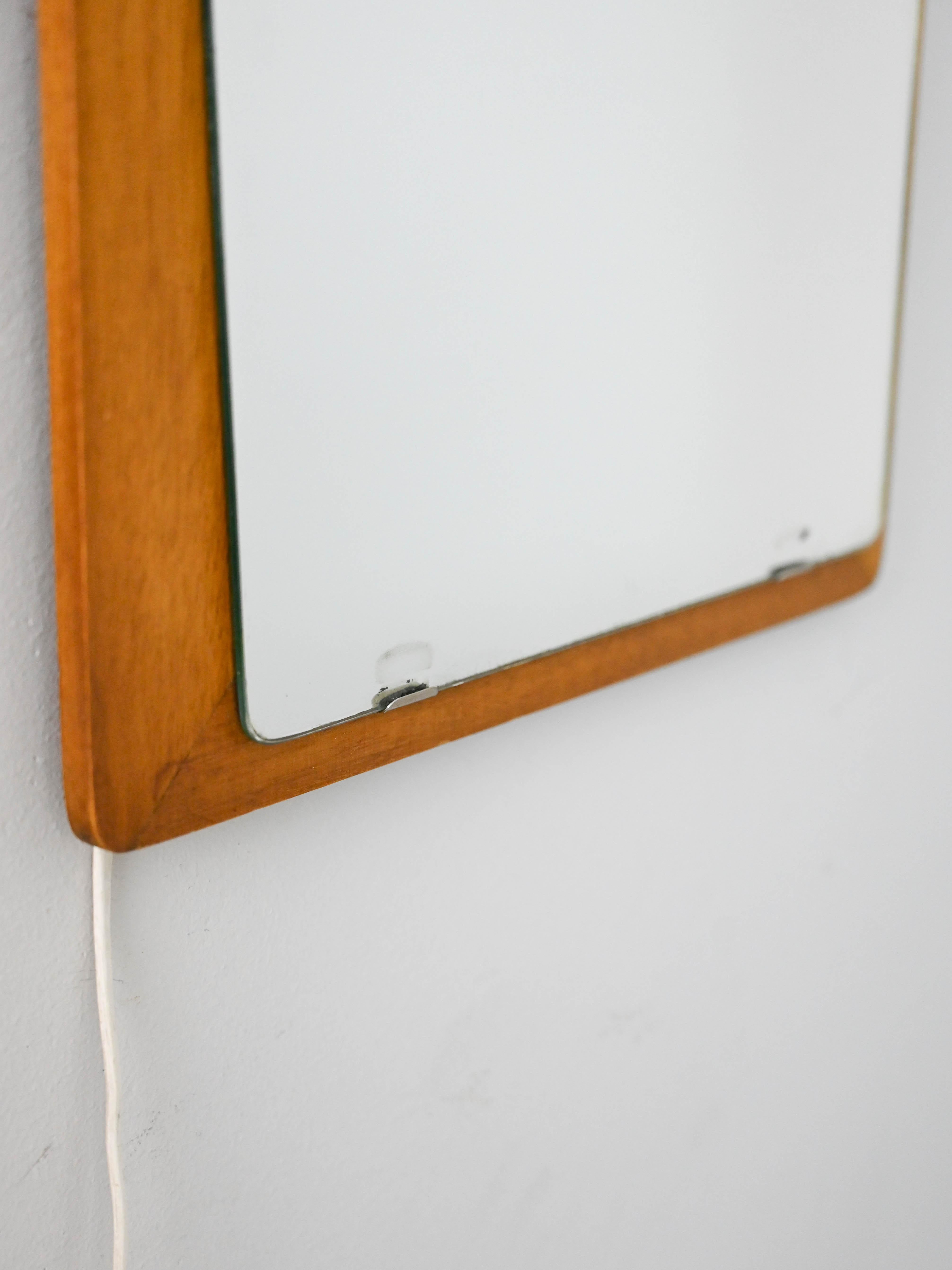 Glass Scandinavian Mirror with Light For Sale