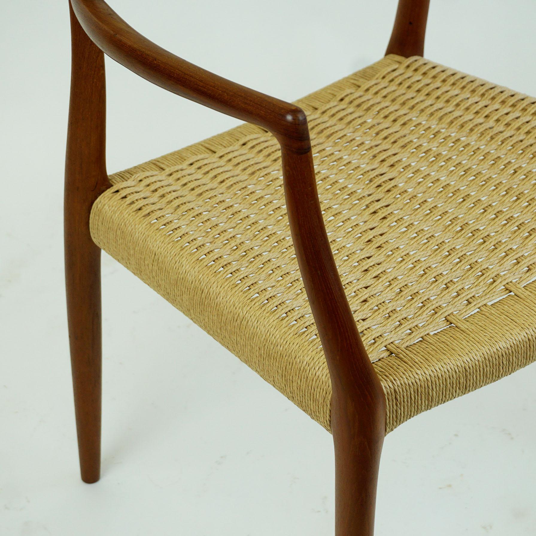 Scandinavian Mod. 62 Teak with Papercord Armchair by Niels Otto Moller 4