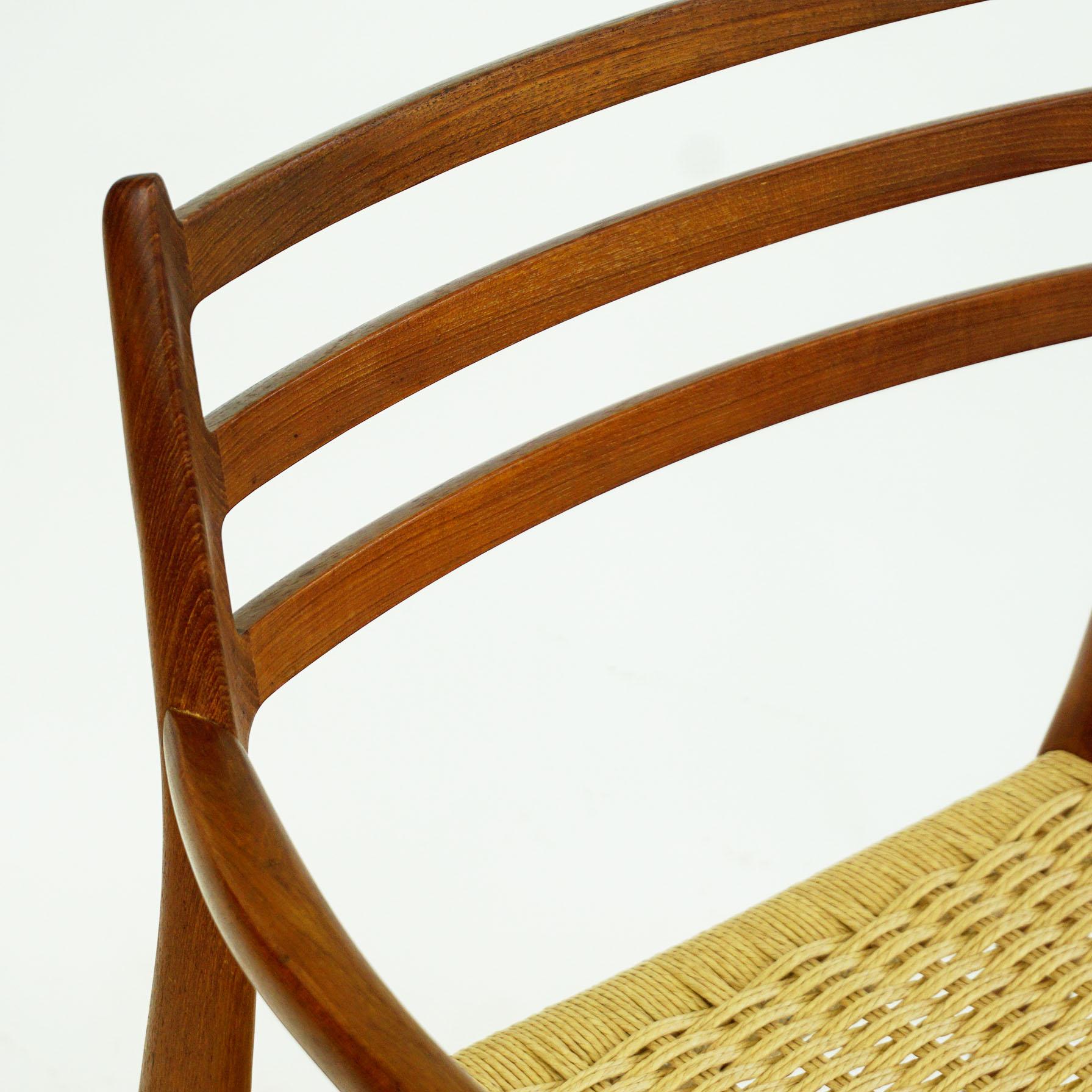 Scandinavian Mod. 62 Teak with Papercord Armchair by Niels Otto Moller 5