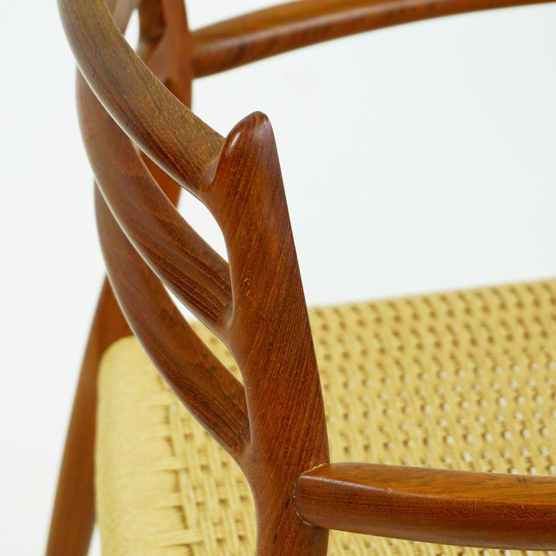 Scandinavian Mod. 62 Teak with Papercord Armchair by Niels Otto Moller 6
