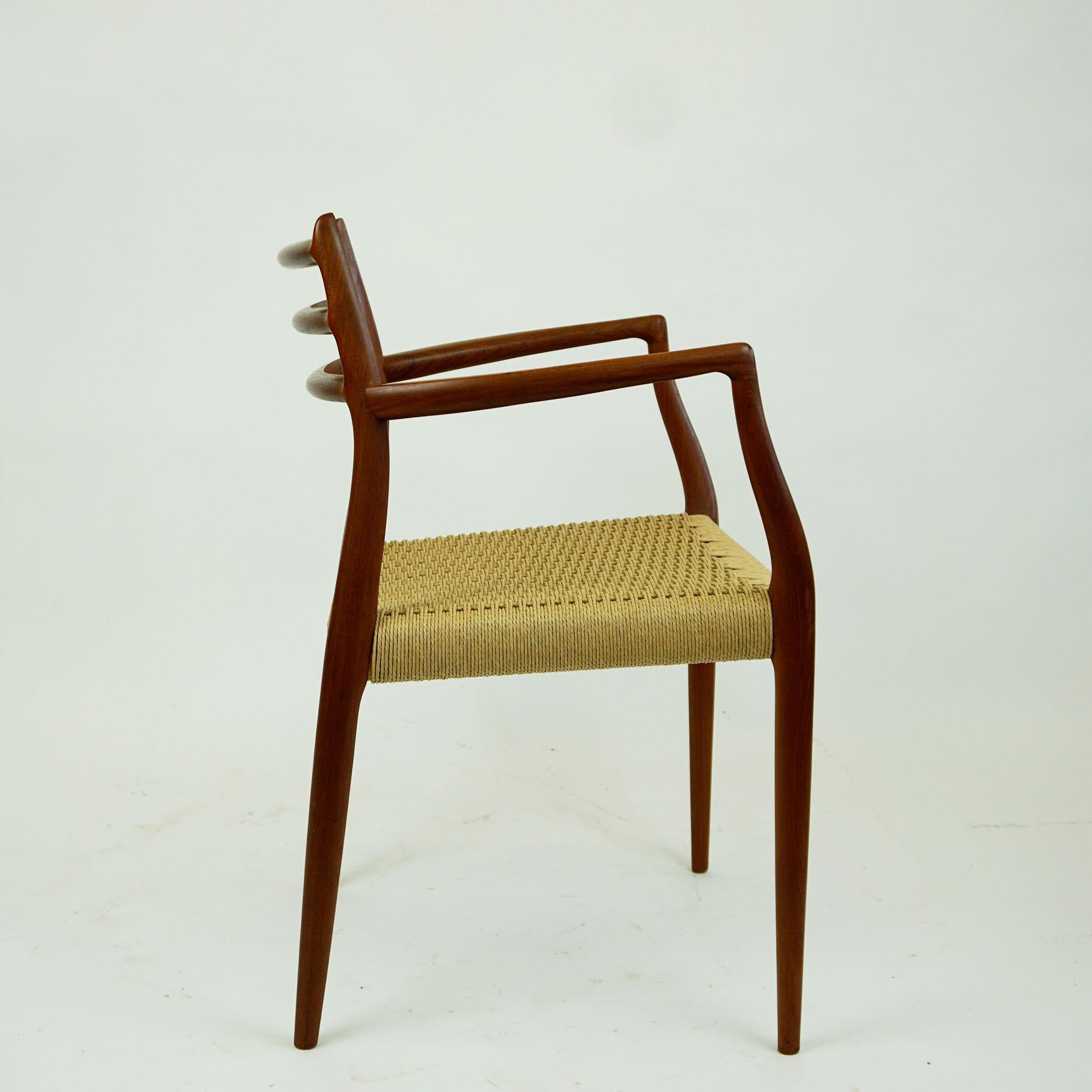 Scandinavian Mod. 62 Teak with Papercord Armchair by Niels Otto Moller In Good Condition In Vienna, AT