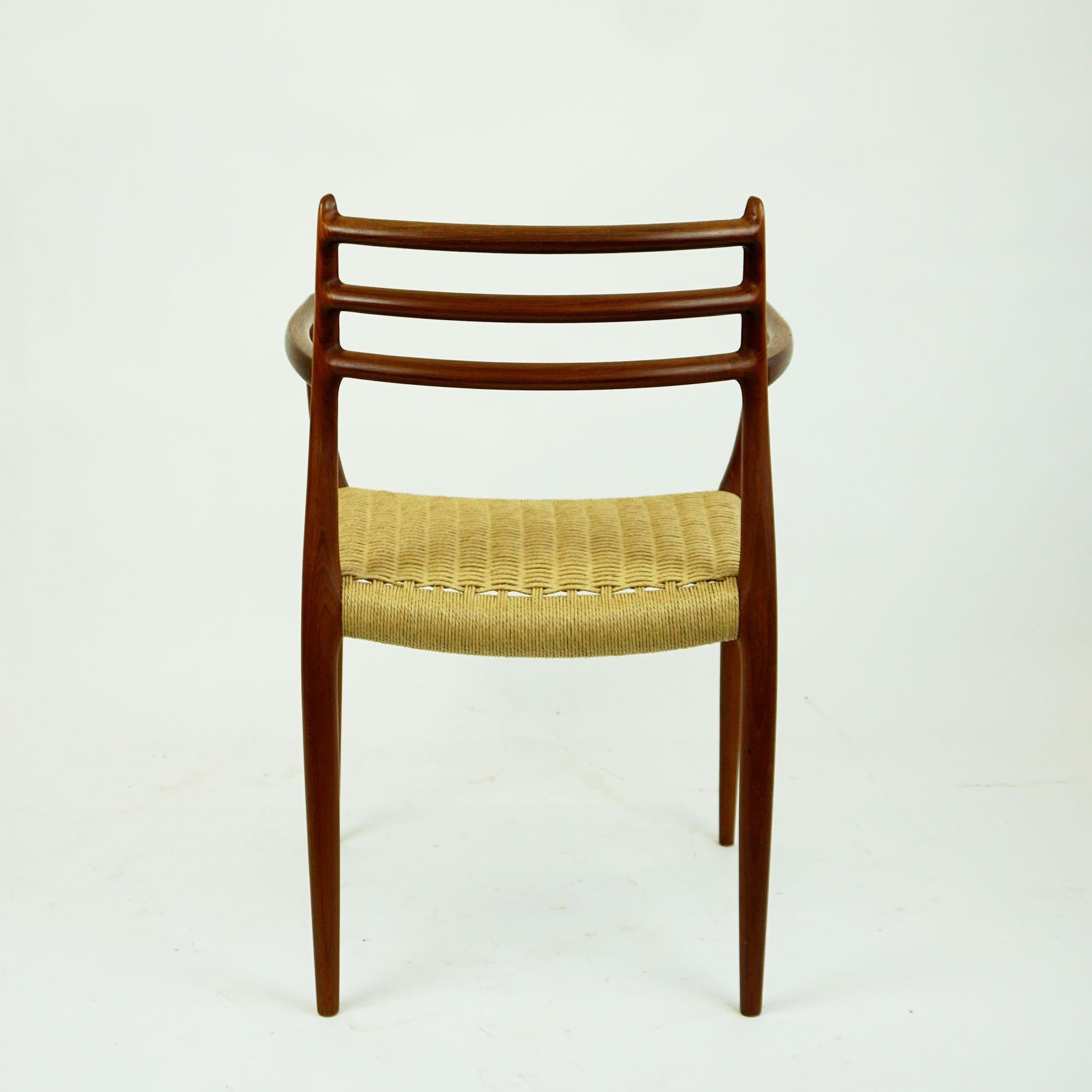 Mid-20th Century Scandinavian Mod. 62 Teak with Papercord Armchair by Niels Otto Moller