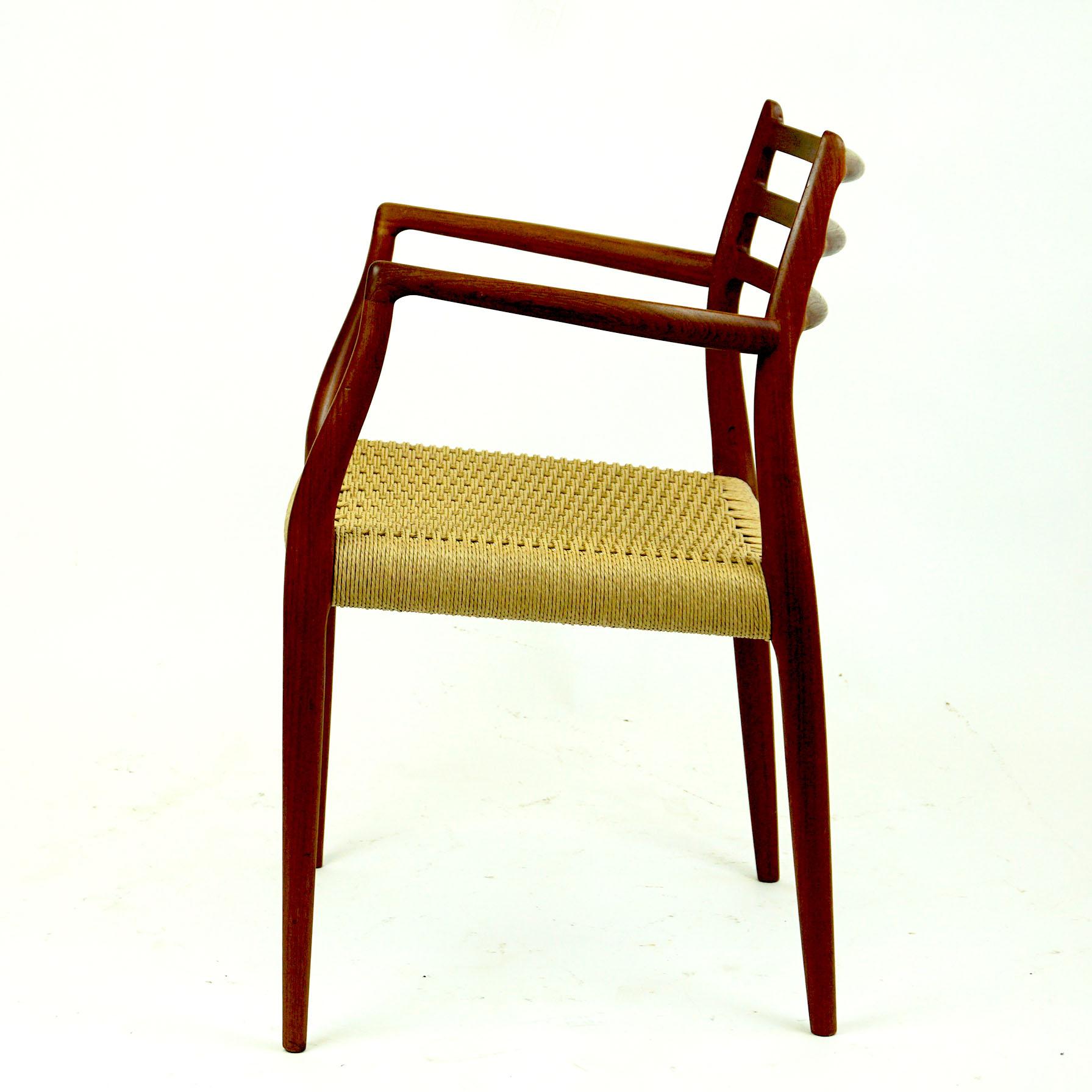 Scandinavian Mod. 62 Teak with Papercord Armchair by Niels Otto Moller 2