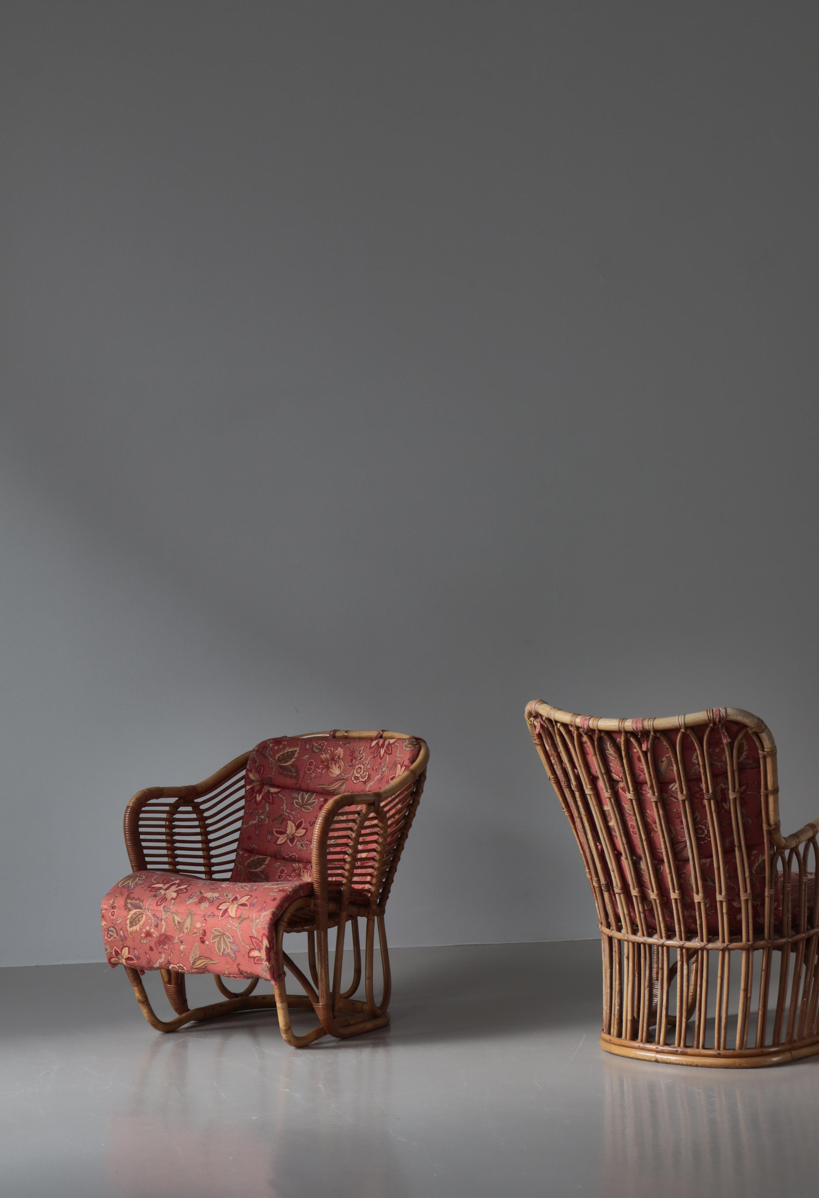 Sedie da salotto in rattan The Modern Scandinavian 1940s by Tove Kindt-Larsen at Wengler In condizioni buone in vendita a Odense, DK