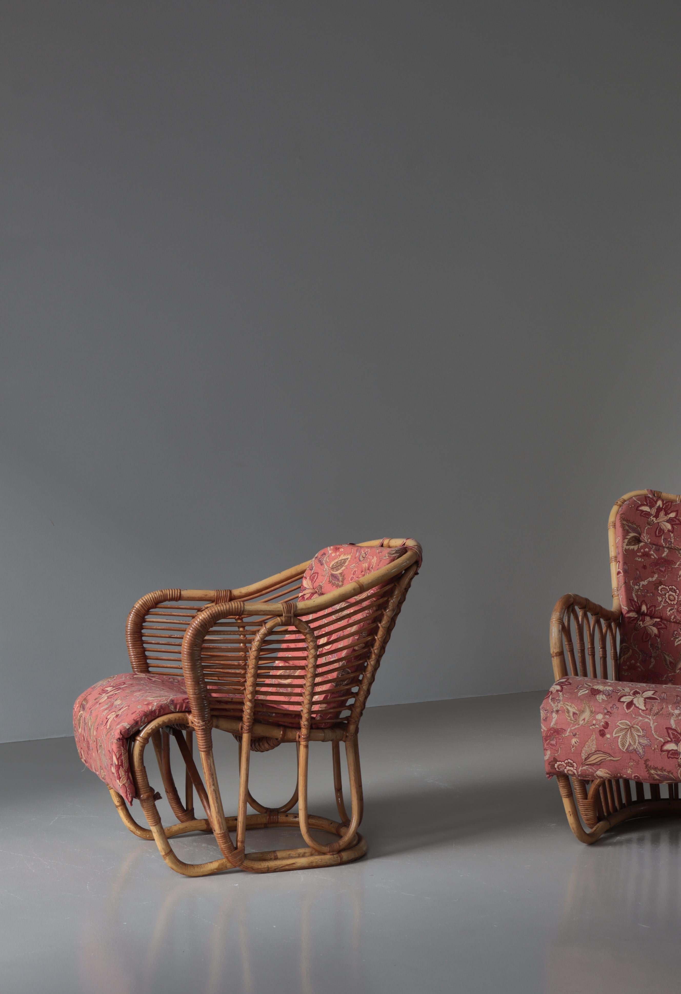 Rattan Sedie da salotto in rattan The Modern Scandinavian 1940s by Tove Kindt-Larsen at Wengler in vendita
