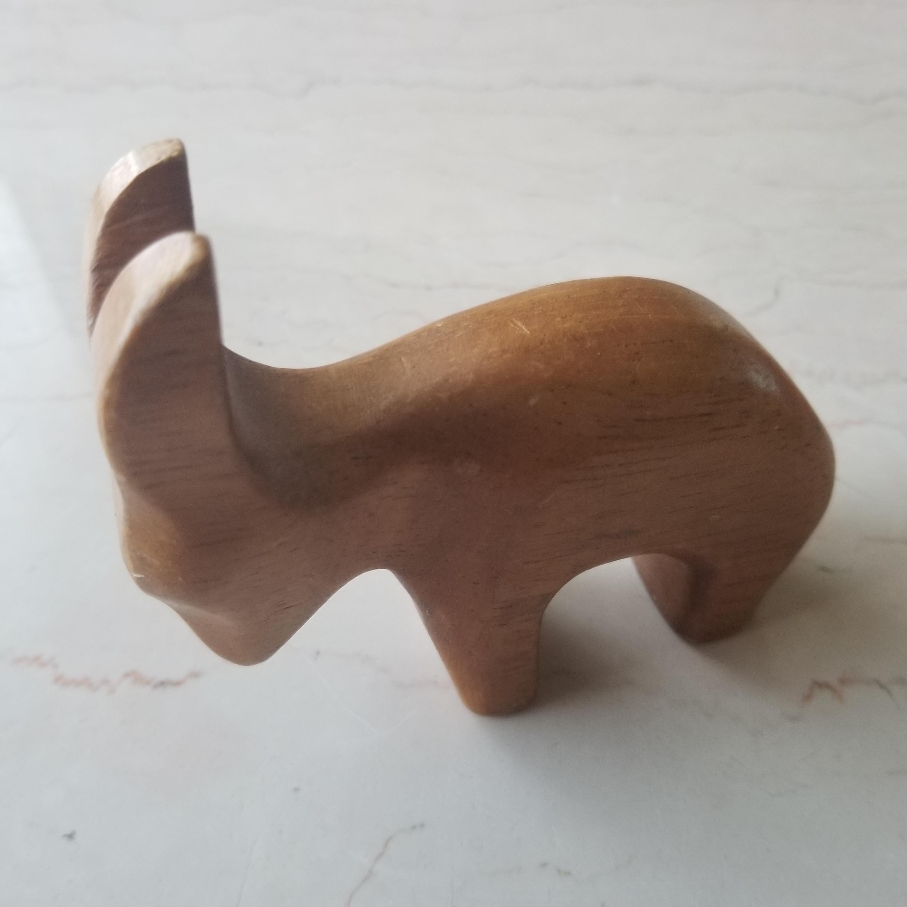 Mid-Century Modern Scandinavian Modern 1950s Vintage Carved Wood Animal Collection Set of 7 Norway
