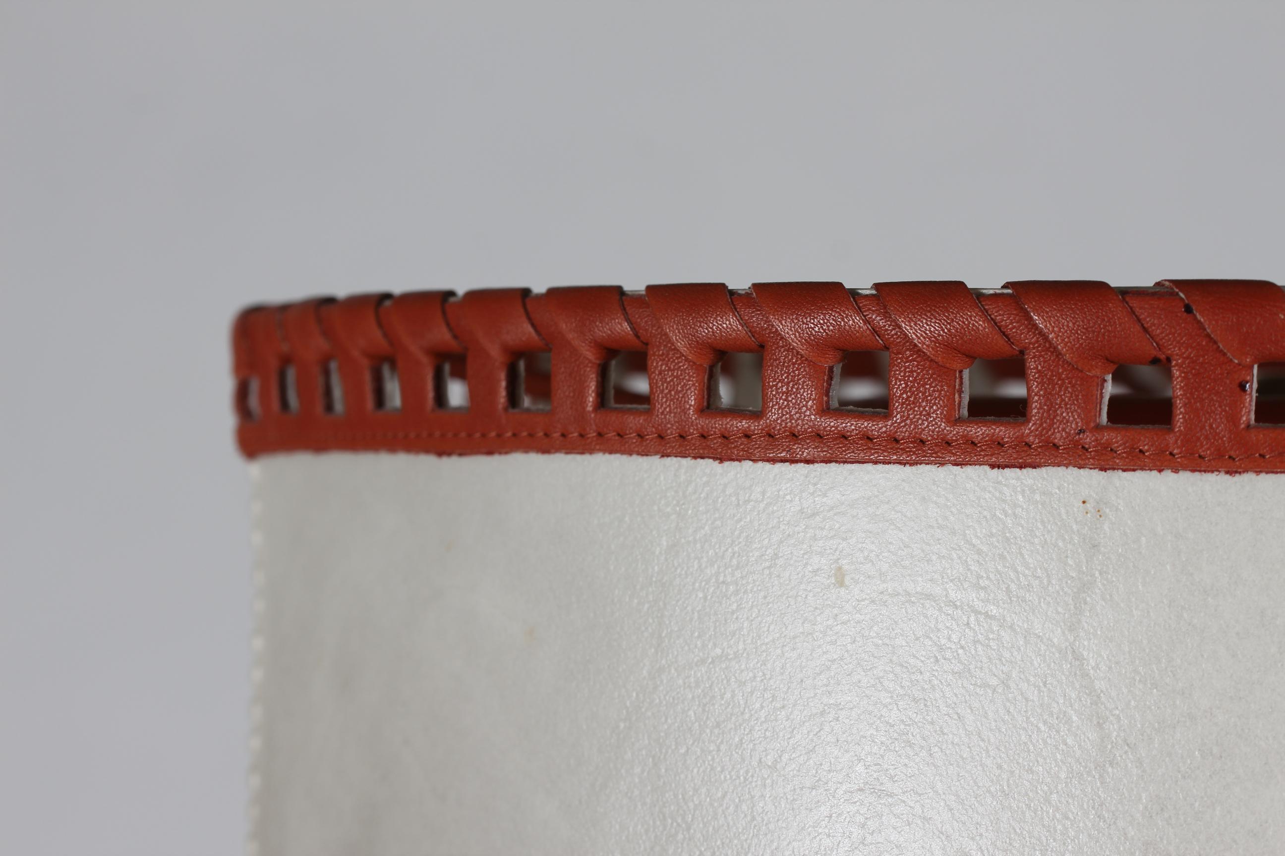 Scandinavian Modern 1960´s Large Adjustable Table or Floor Lamp Redbrown Leather For Sale 4