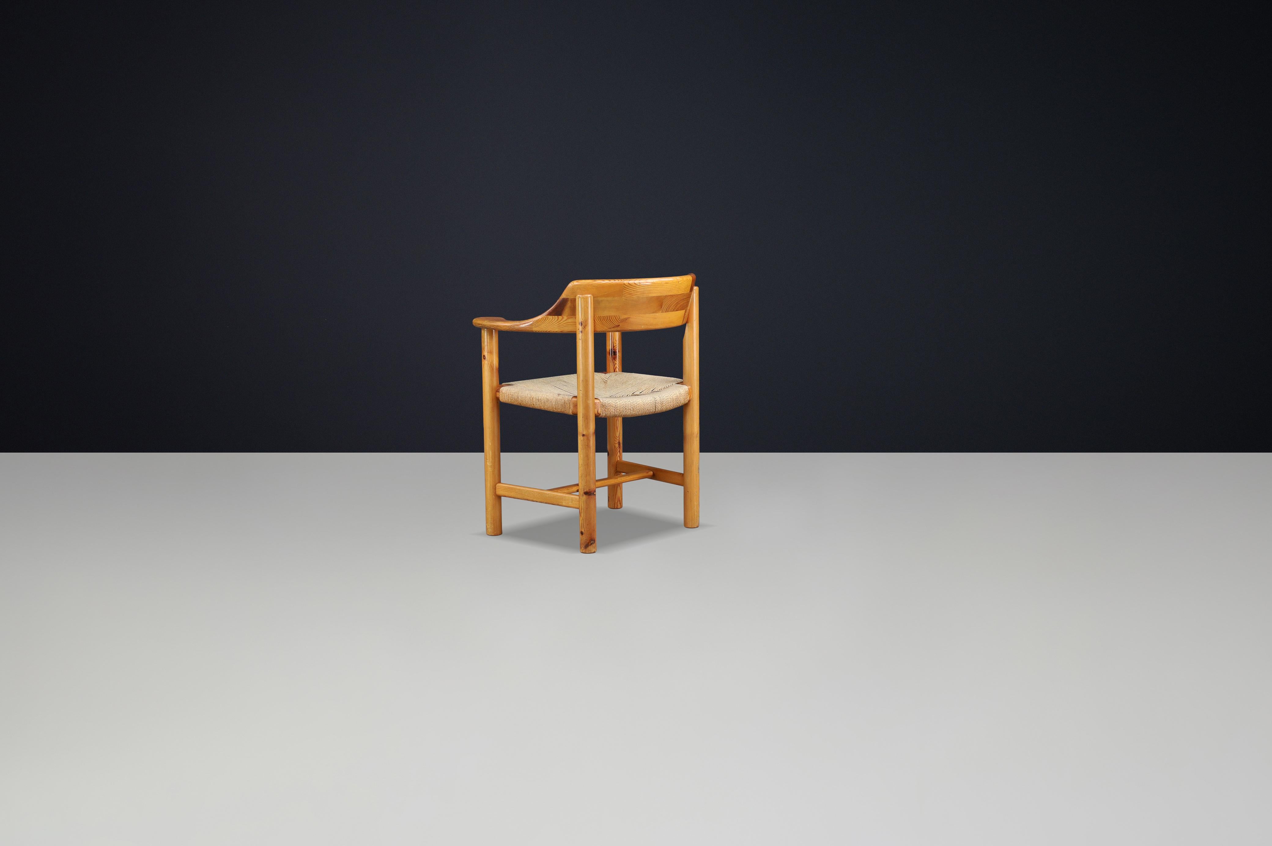 Scandinavian Modern 1970s Rainer Daumiller Swedish Pine & Cord Armchair For Sale 6