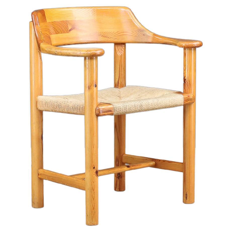 Scandinavian Modern 1970s Rainer Daumiller Swedish Pine & Cord Armchair For Sale