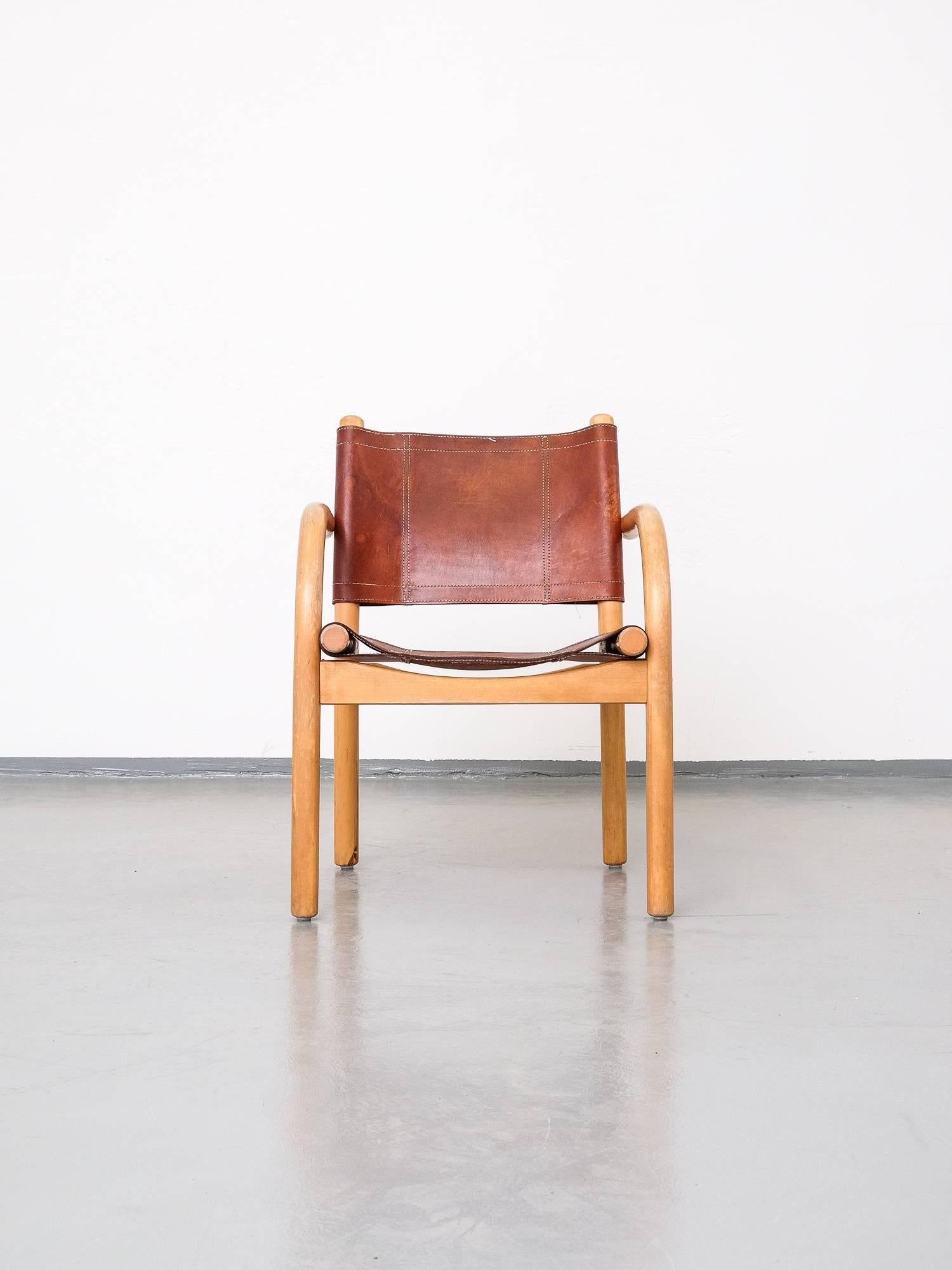 Finnish Scandinavian Modern 1970s Safari Chair 411 by Ben af Schultén for Artek