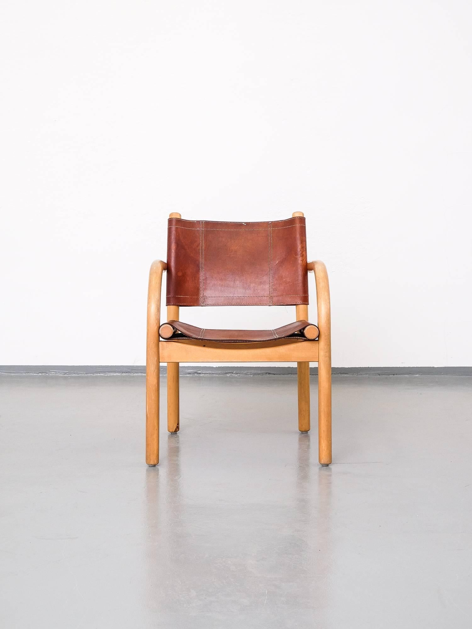 Scandinavian Modern 1970s Safari Chair 411 by Ben af Schultén for Artek In Good Condition In Helsinki, FI