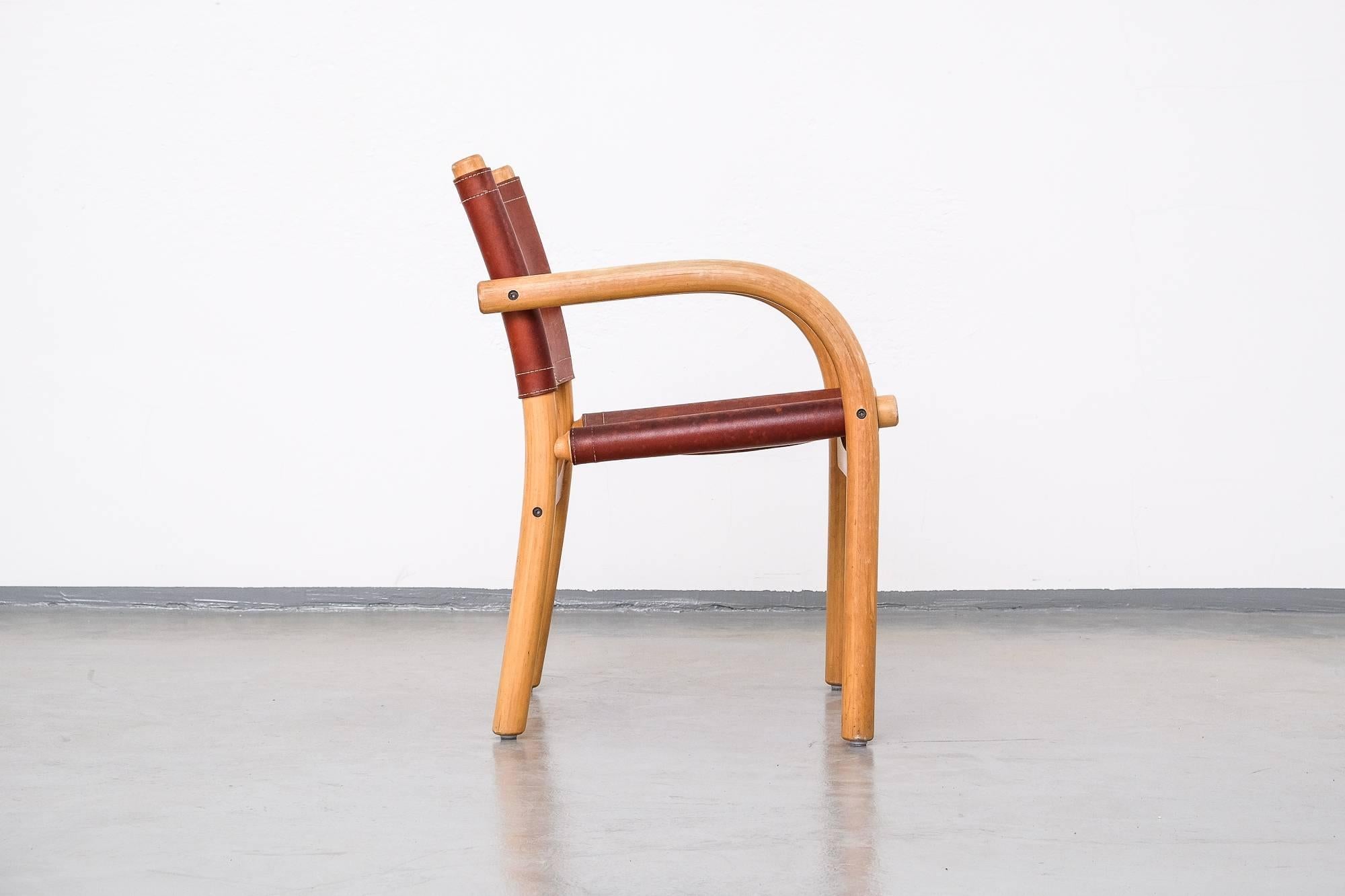 Leather Scandinavian Modern 1970s Safari Chair 411 by Ben af Schultén for Artek