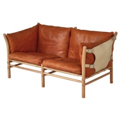 Scandinavian Modern 2-seater Sofa "Ilona" Saddle Leather, Arne Norell, 1971