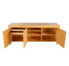 Scandinavian modern 3 door blonde maple credenza by Skovby Denmark
