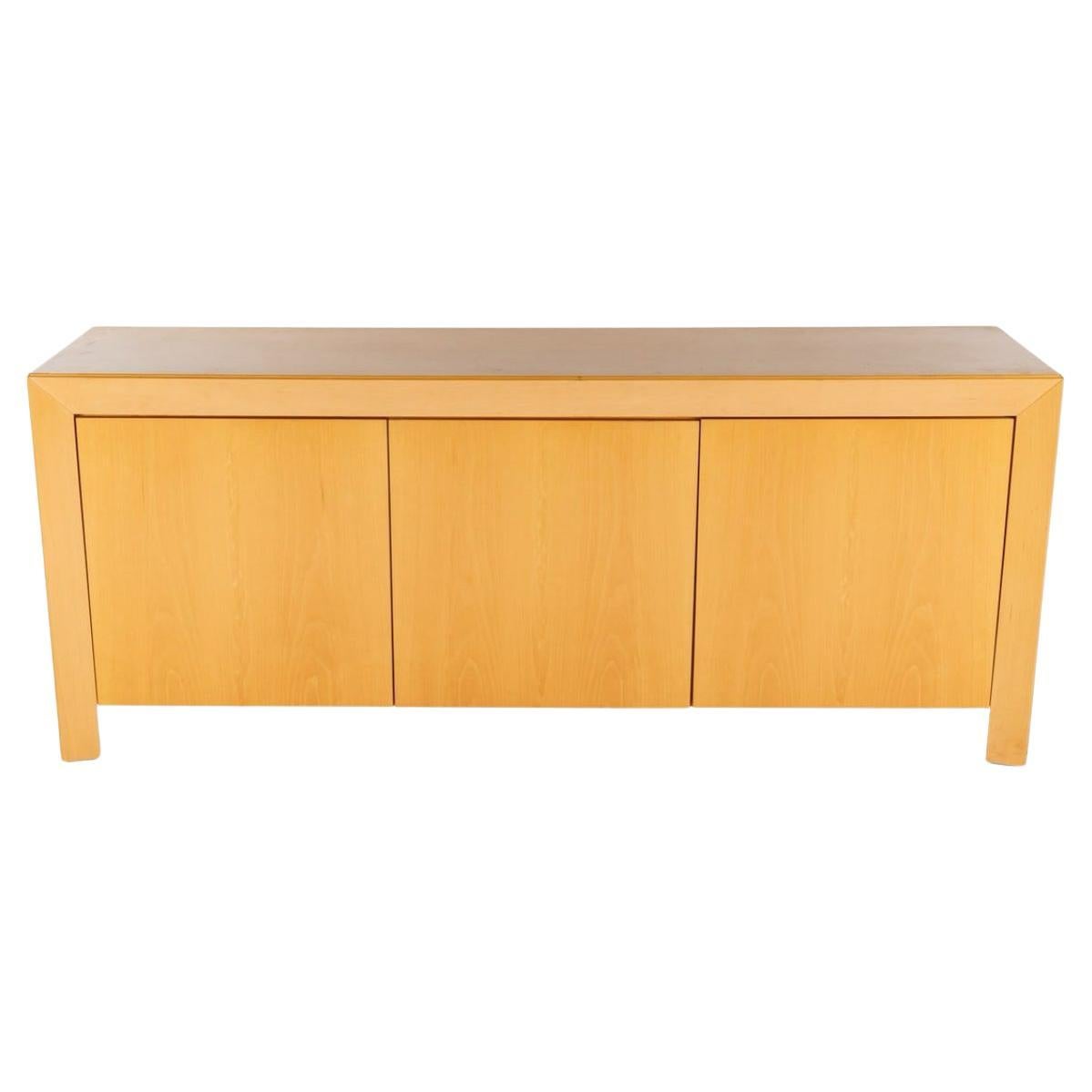 Scandinavian modern 3 door blonde maple credenza by Skovby Denmark For Sale