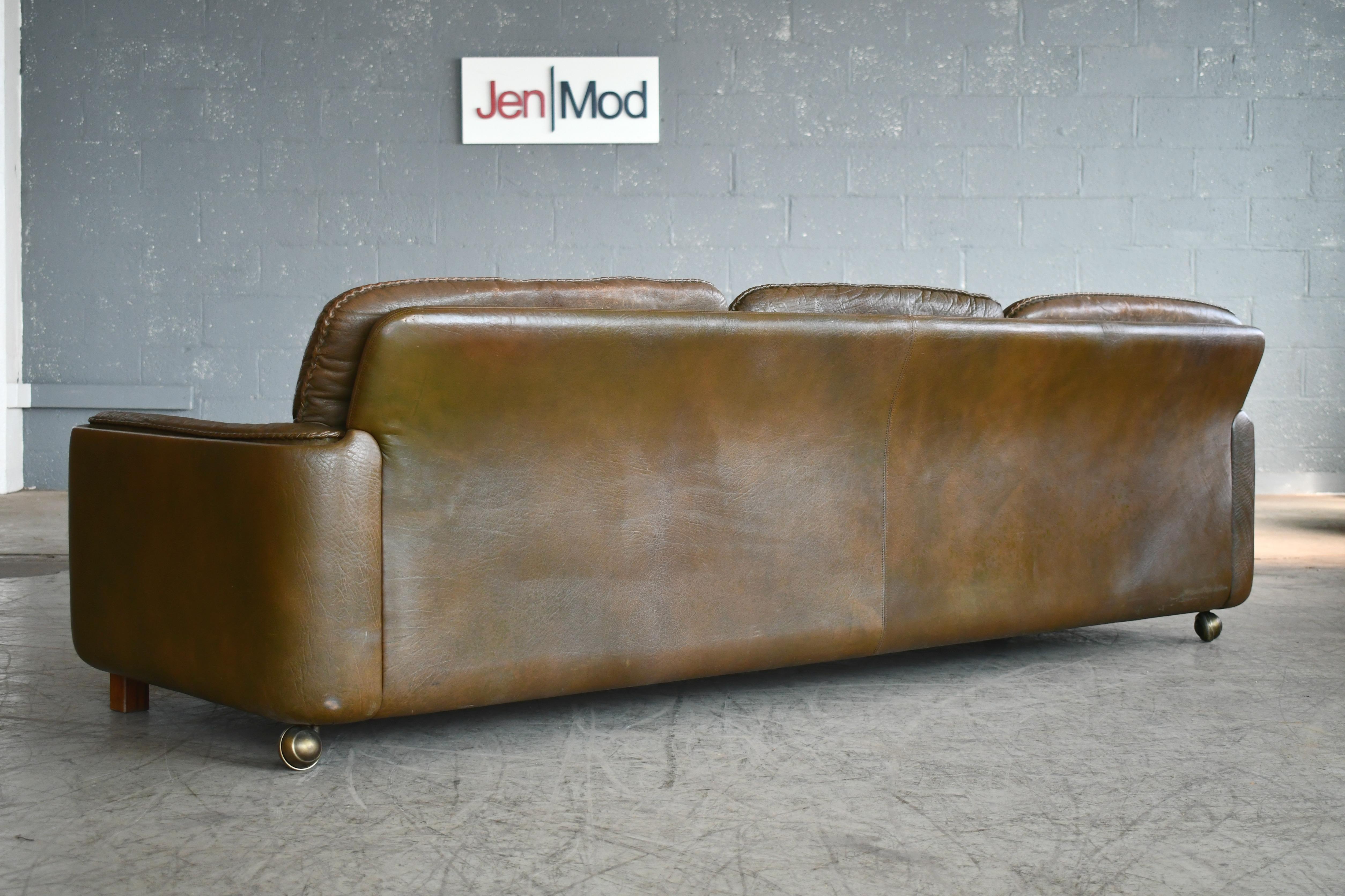 Scandinavian Modern 3-Seat Sofa in Buffalo Leather by Sigurd Ressell for Vatne 5