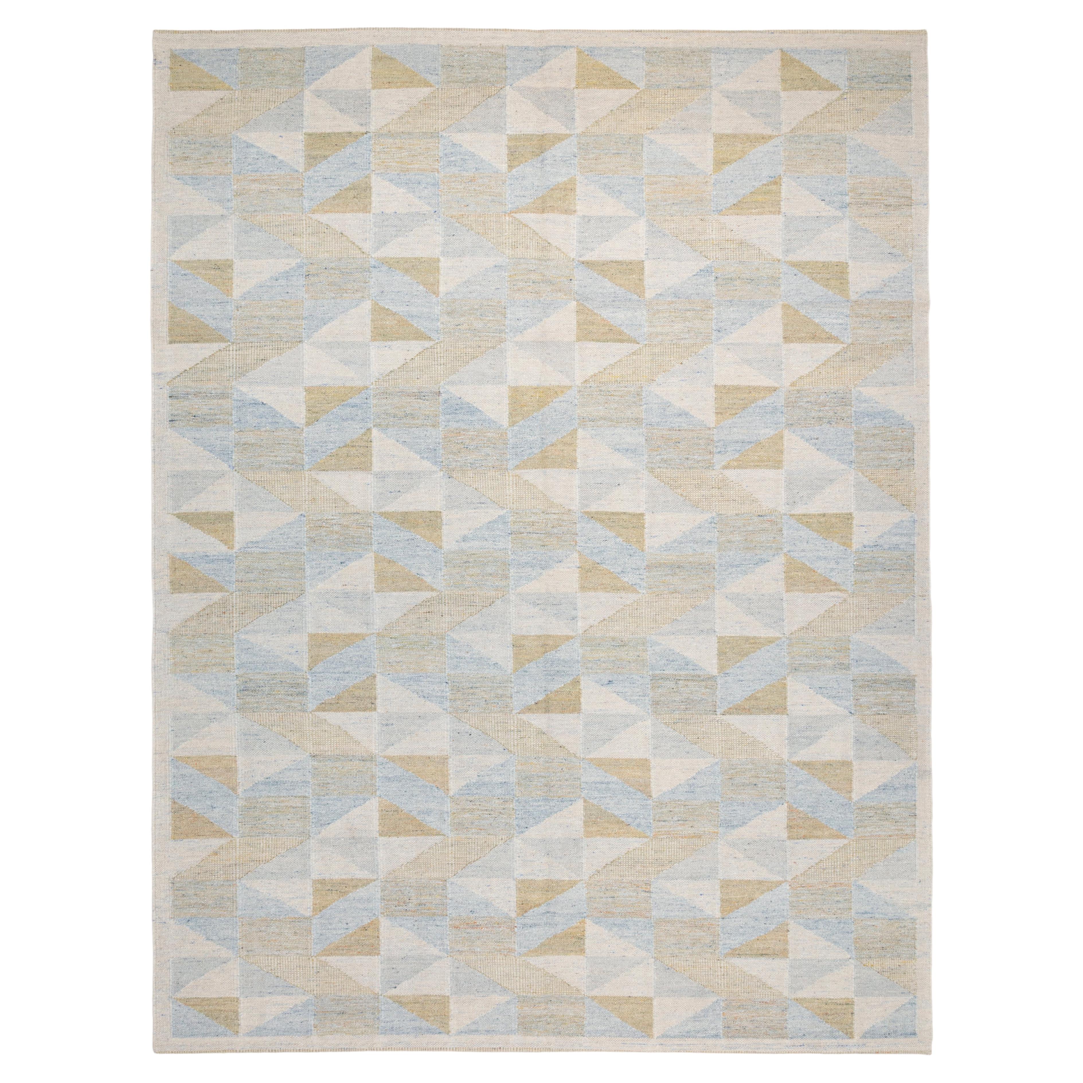 Alfombra «Karina Kilim» de estilo moderno escandinavo, de 9 x 12, de Alberto Levi Galkery en venta
