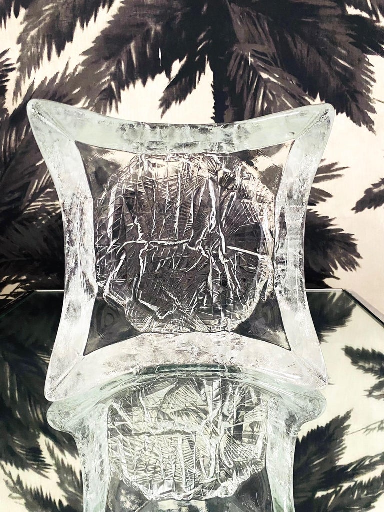 Late 20th Century Abstract Art Glass Vide-Poche Dish by Tapio Wirkkala, Finland, circa 1970s For Sale