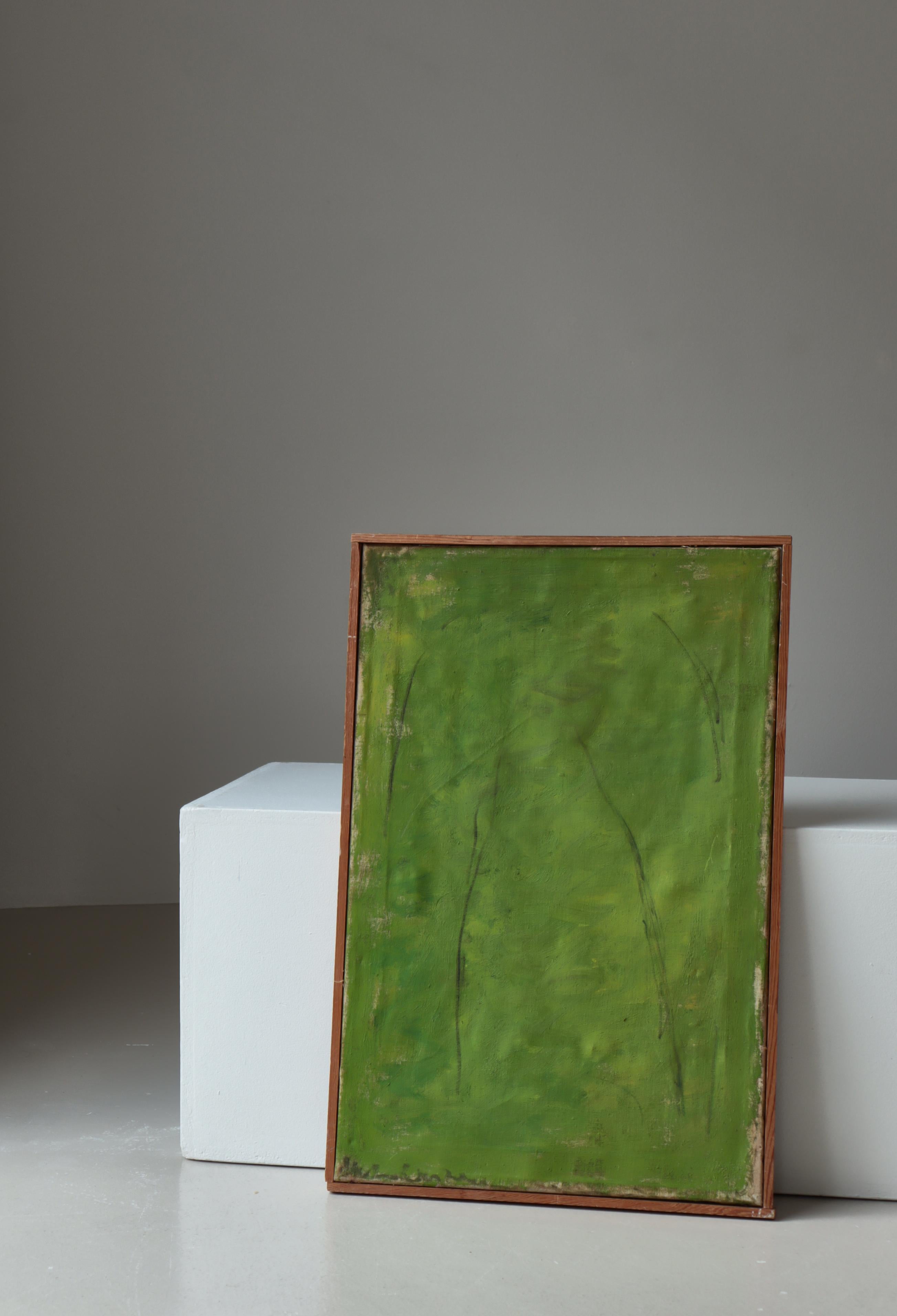 Milieu du XXe siècle The Modern Scandinavian Abstract Oil Painting on Canvas by Ebba Carstensen, 1966 en vente