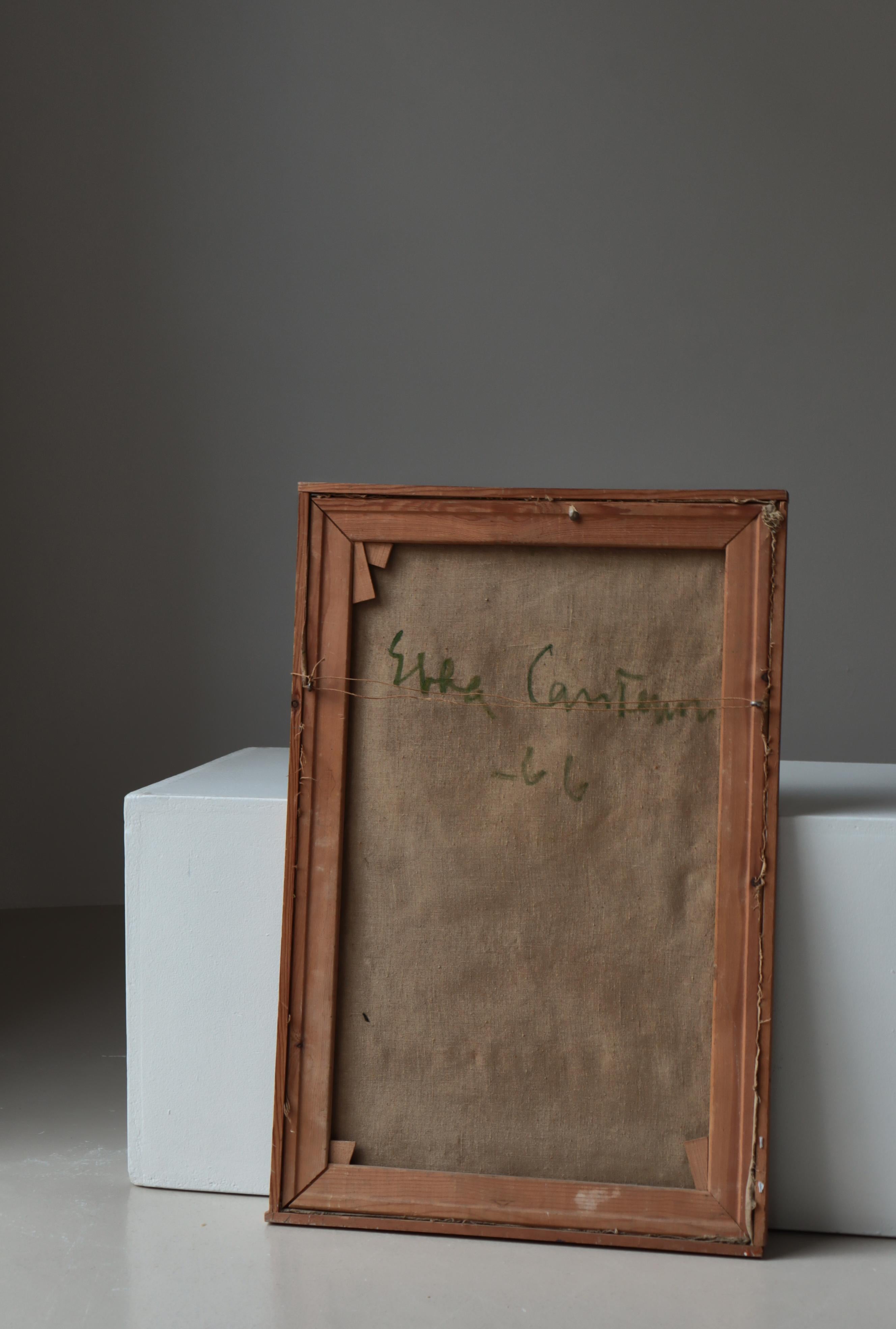 The Modern Scandinavian Abstract Oil Painting on Canvas by Ebba Carstensen, 1966 en vente 1