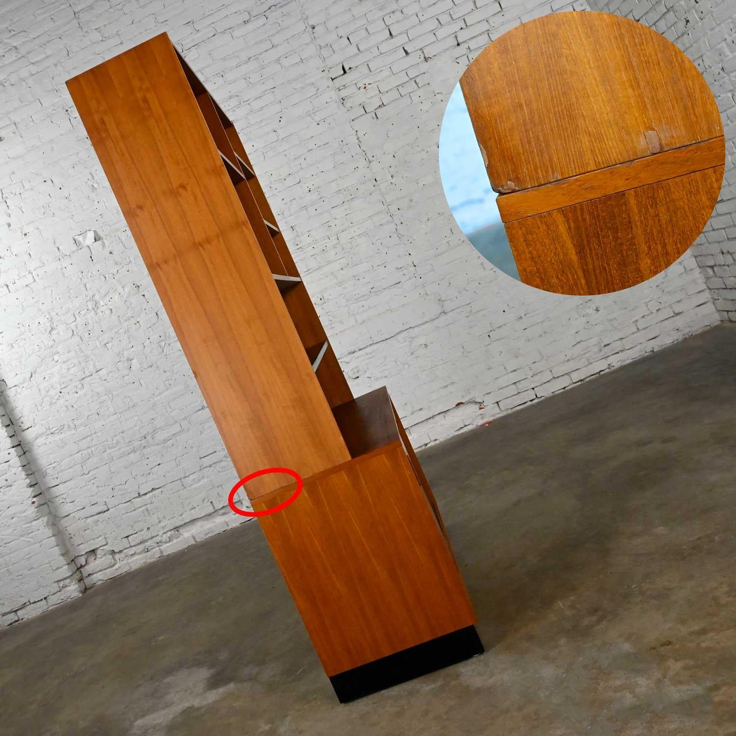 Scandinavian Modern Adjustable 2 Piece Display Cabinet Bookcase China Hutch 6