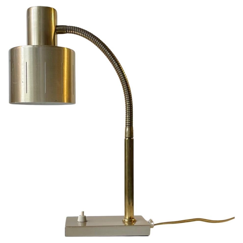 Scandinavian Modern Adjustable Brass Desk Lamp by Vitrika, 1970s