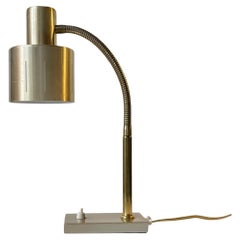Retro Scandinavian Modern Adjustable Brass Desk Lamp by Vitrika, 1970s