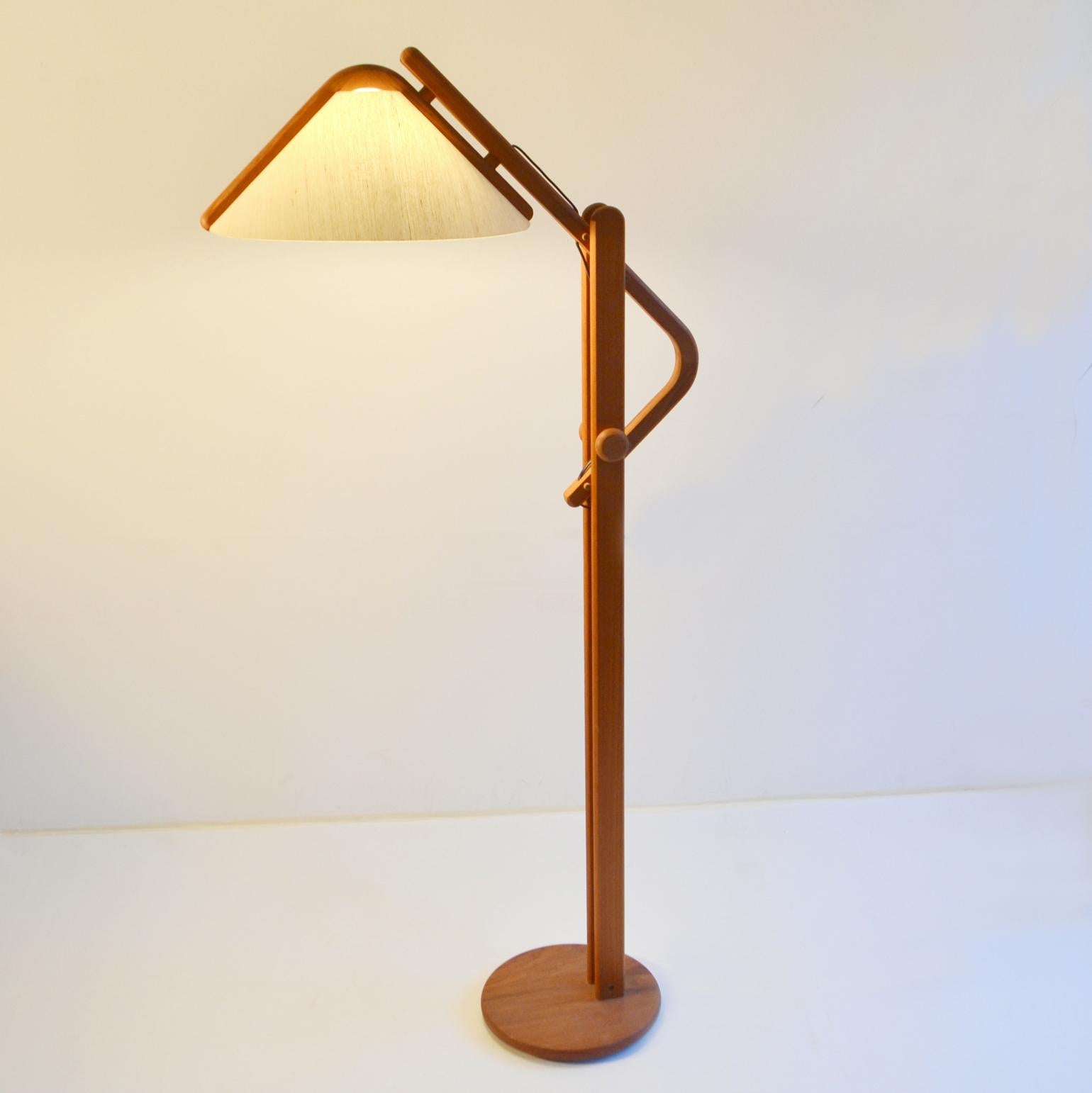 Scandinavian Modern Adjustable Teak Danish Floor Lamp 4