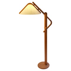 Vintage Scandinavian Modern Adjustable Teak Danish Floor Lamp