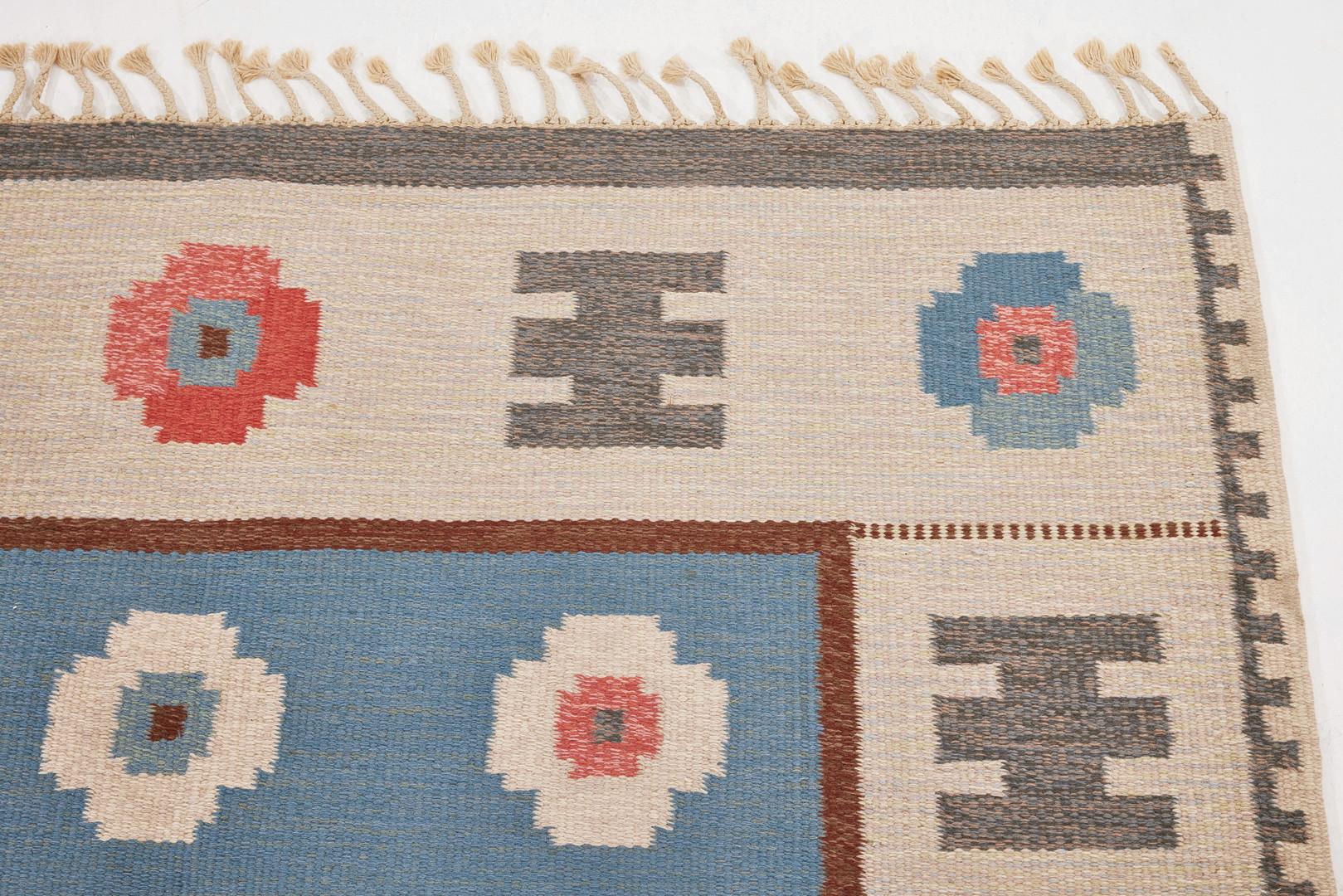 Scandinavian Modern Alice Wallebäck flatweave rug 1960's In Good Condition For Sale In Uccle, BE