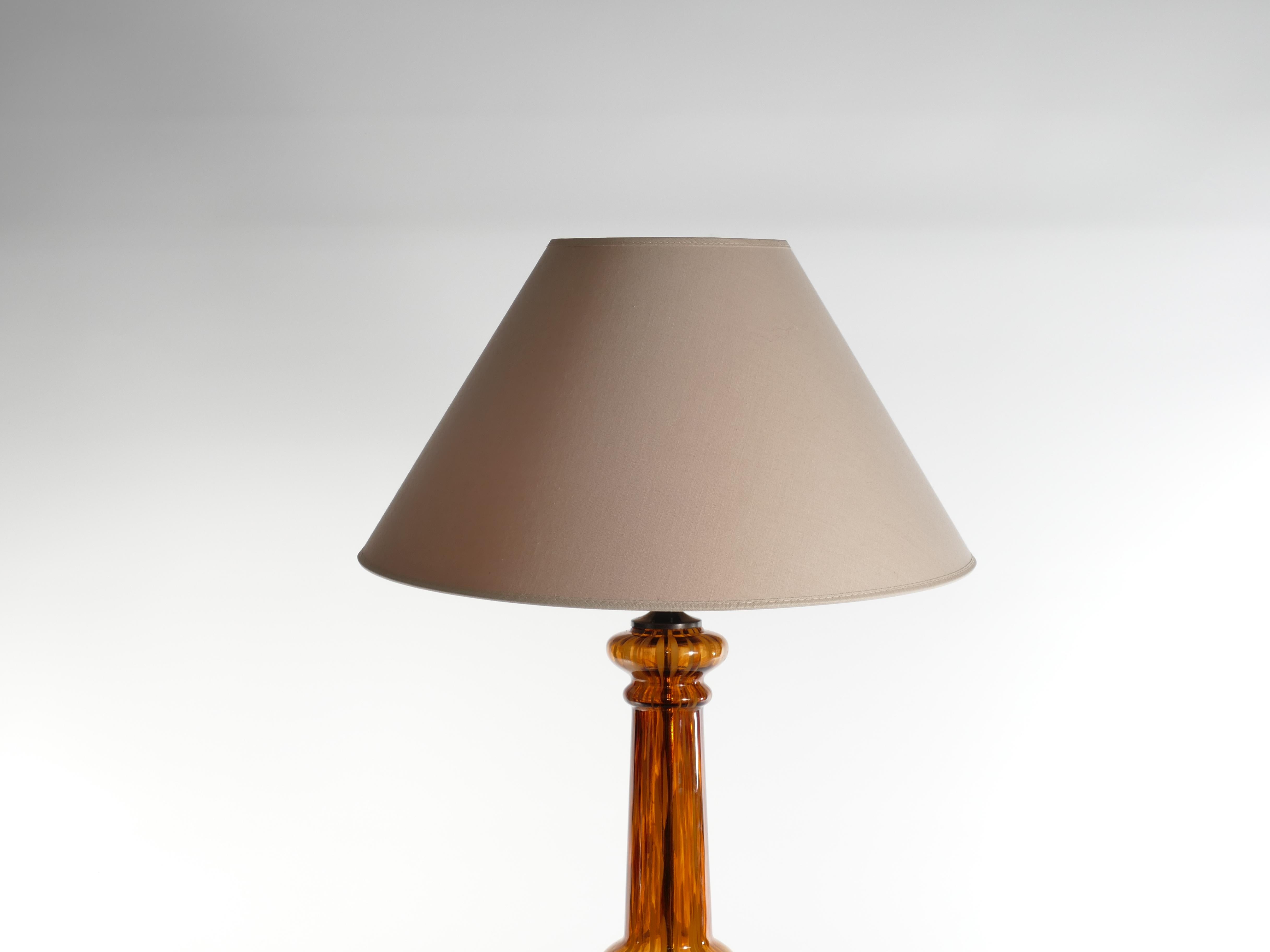 Scandinavian Modern Amber Glass Table Lamp by Miranda, 1970s For Sale 1