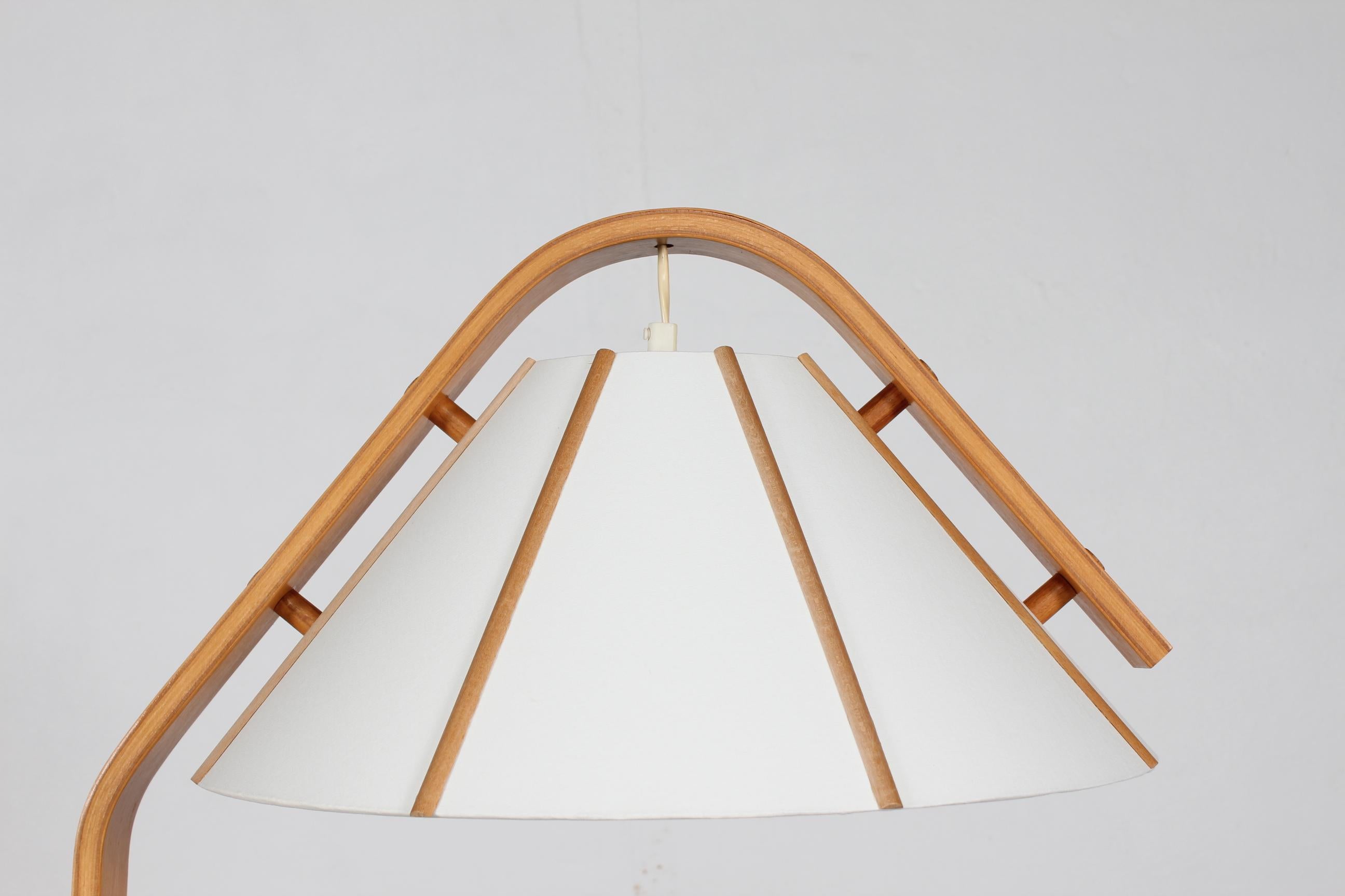 Late 20th Century Scandinavian Modern Aneta Floor Lamp by Jan Wickelgren Beech Wood, Sweden, 1970s For Sale