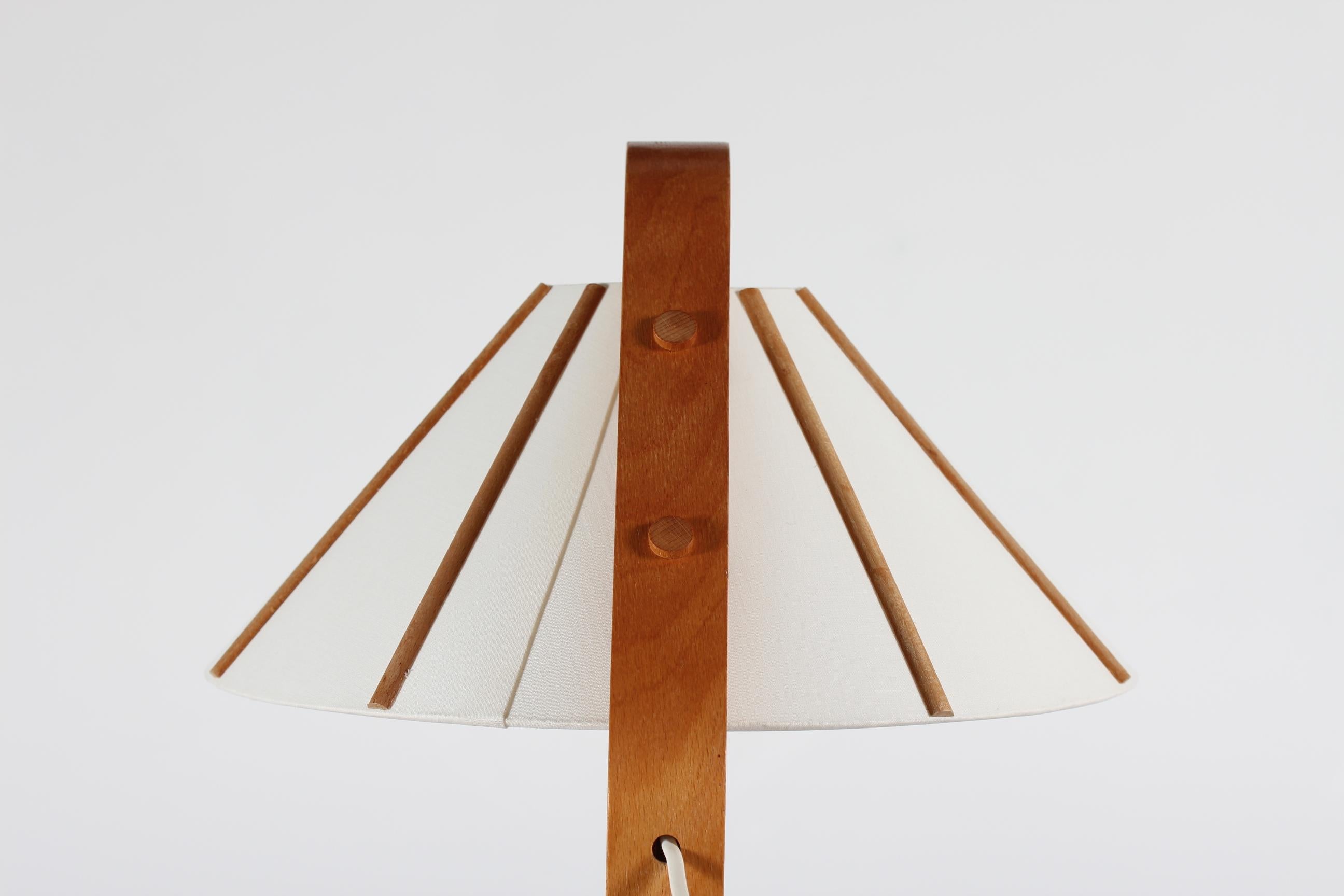 Late 20th Century Scandinavian Modern Aneta Table Lamp by Jan Wickelgren Beech Wood, Sweden, 1970s