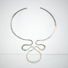 Scandinavian Modern Anna Greta Eker Choker Necklace in Silver Norway, 1960s