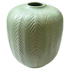 Vase moderne scandinave Anna-Lisa Thomson en grès vert jade, Suède