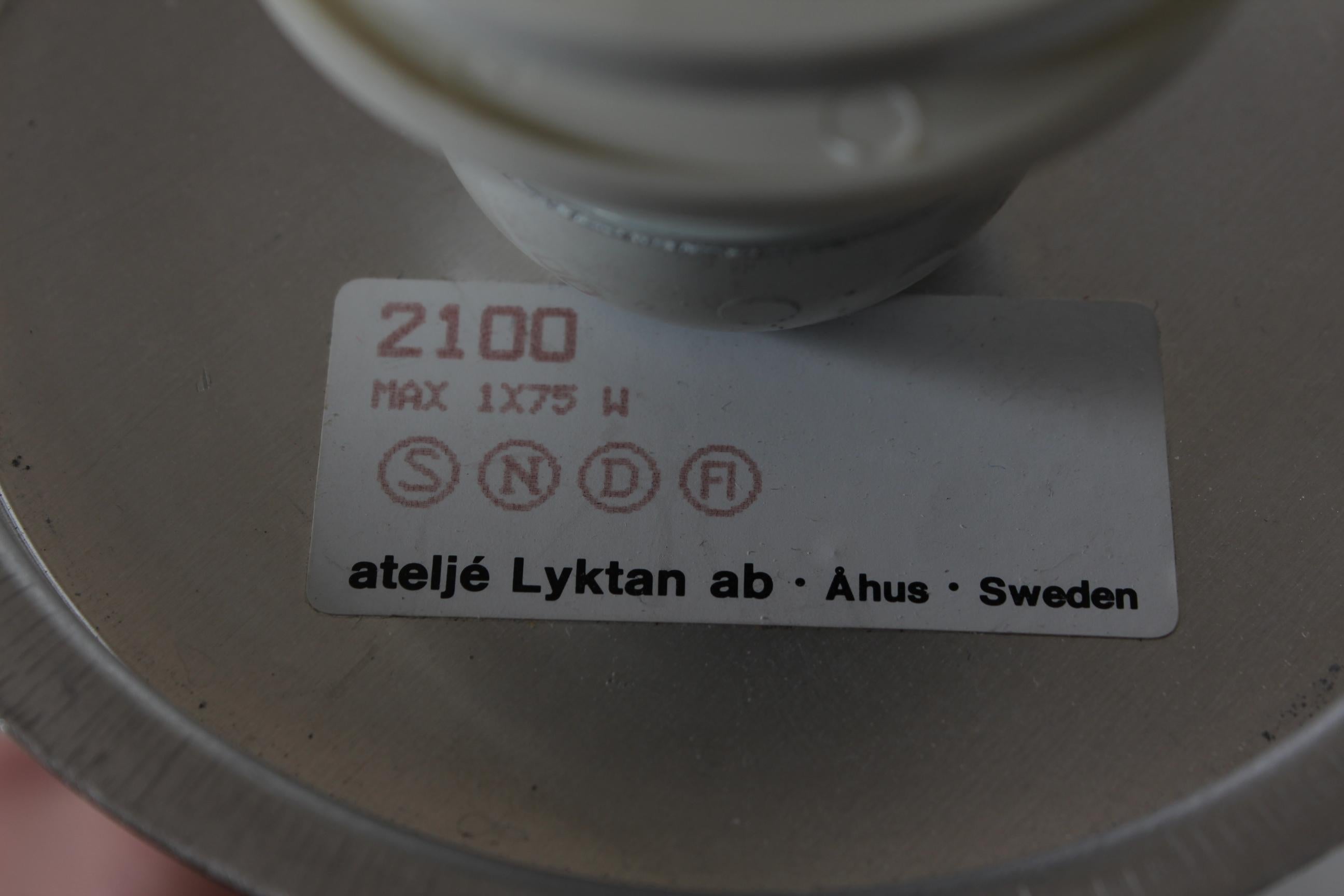 Lampe à suspension moderne scandinave Anna en bois et tissu beige, Atelje Lyktan Suède, 1970 en vente 6