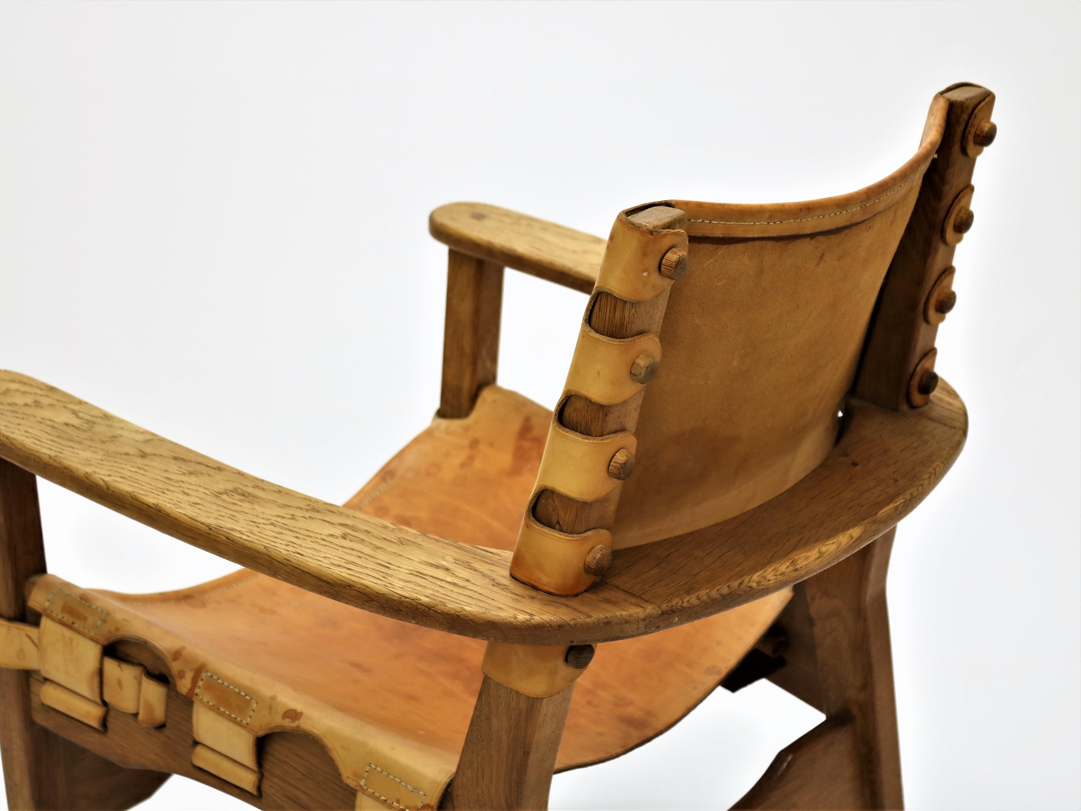 Danish Scandinavian Modern Armchair in Oak and Saddle Leather, 1960s