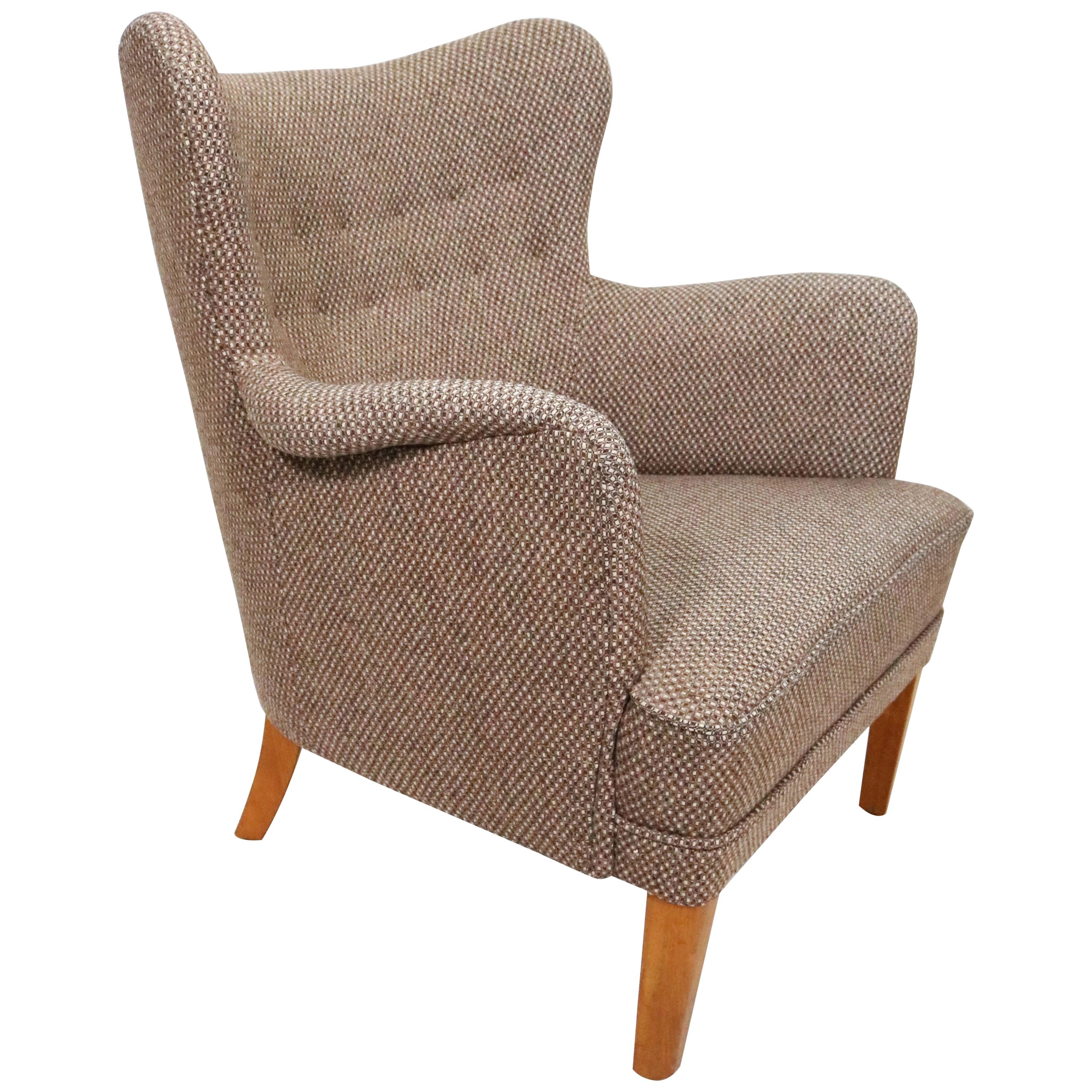 Scandinavian Modern Arm Chair in the Style of Carl Malmsten