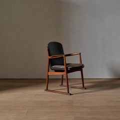 Sessel im skandinavischen Modern-Stil von Knud Andersen, Teakholz und Leder, 1950er Jahre