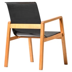 Scandinavian Modern Armchair in Birch and Lacquer by Alvar Aalto, 1930s