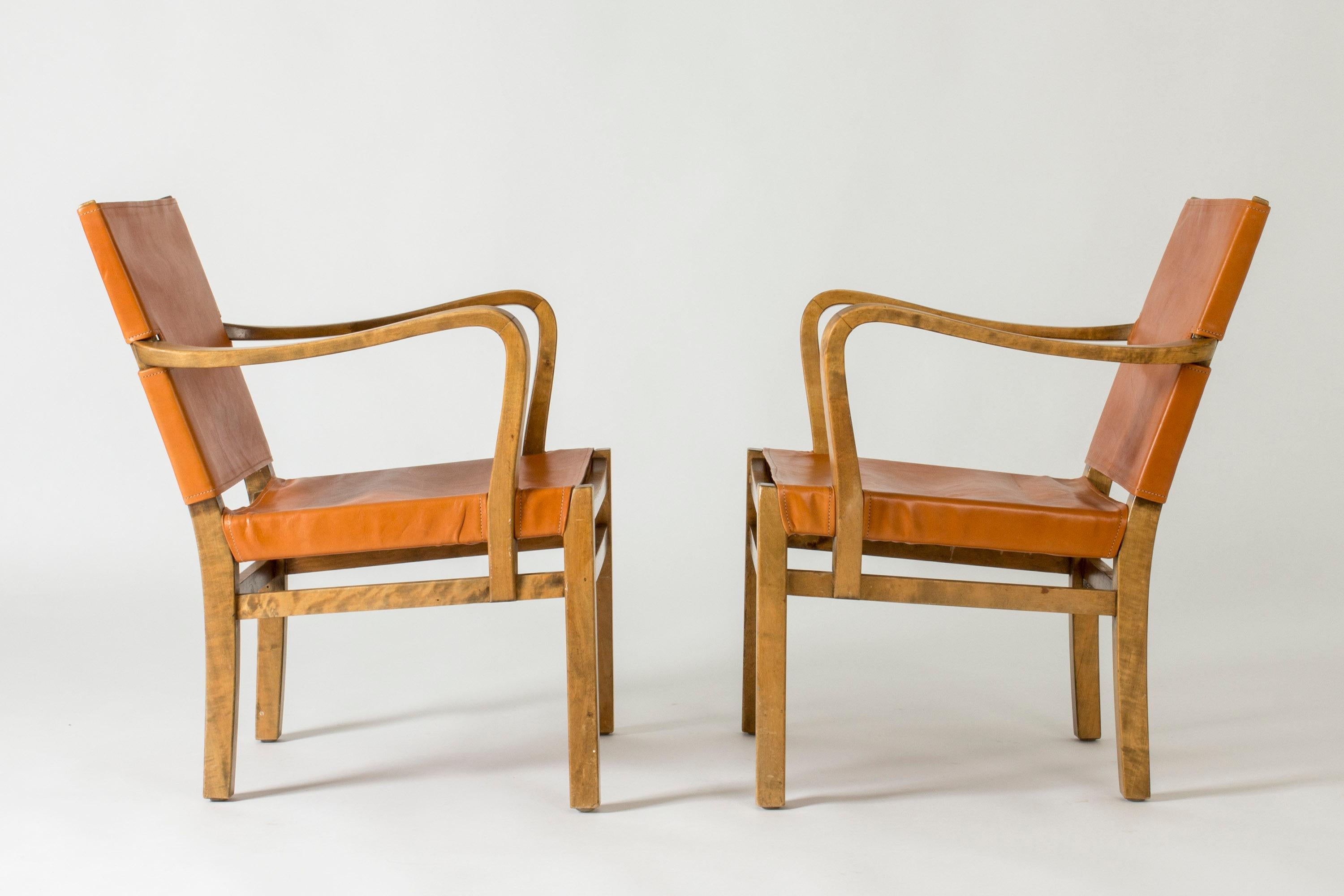 Scandinavian Modern Armchairs by Elias Svedberg, Sweden, 1930s In Good Condition For Sale In Stockholm, SE