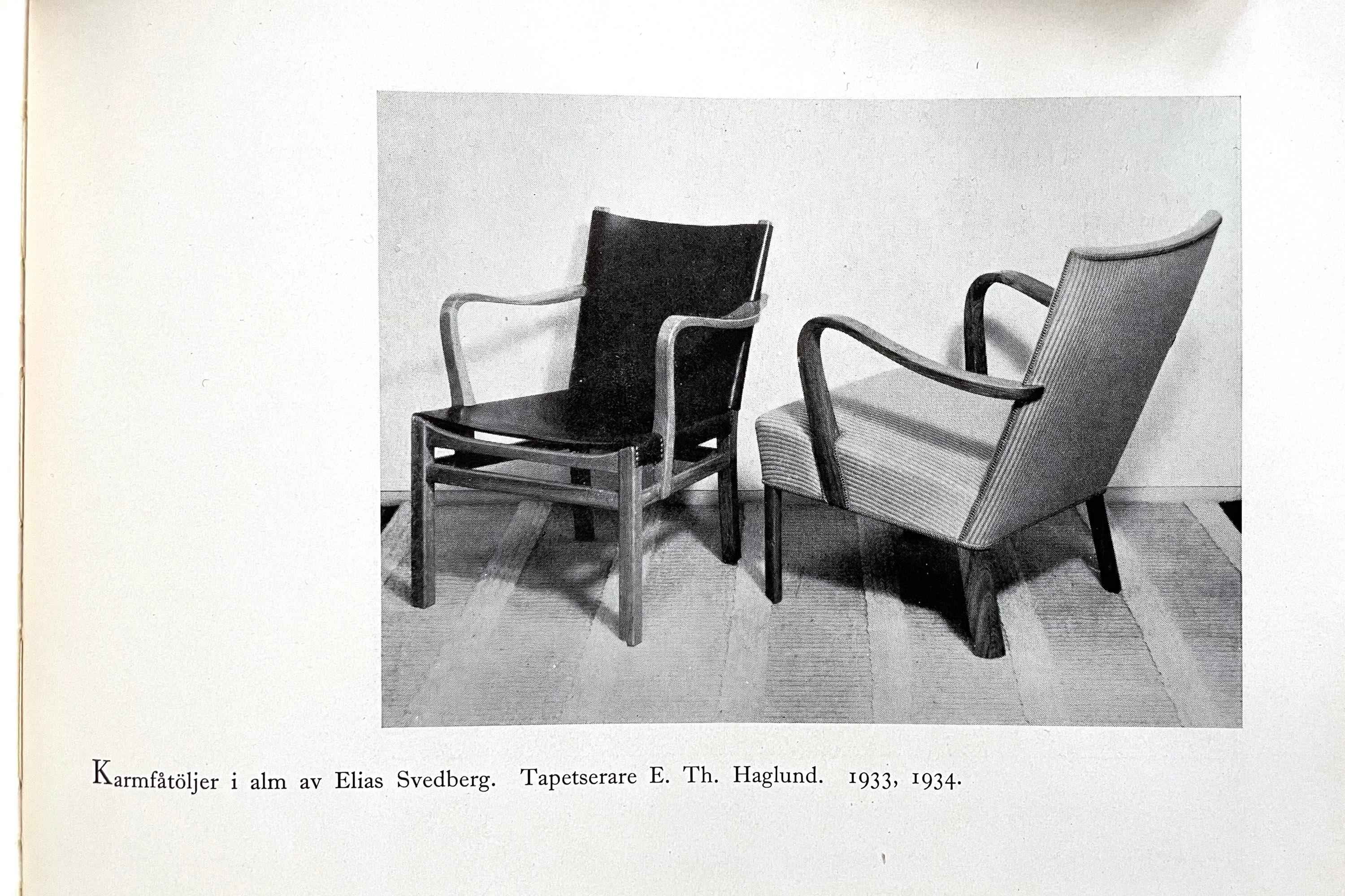 Scandinavian Modern Armchairs by Elias Svedberg, Sweden, 1930s For Sale 4