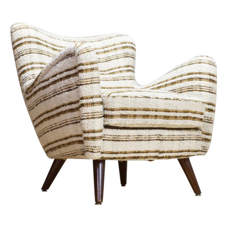 Scandinavian Modern Armchairs in Beige Teddy, 1940s, Style of Frits Schlegel