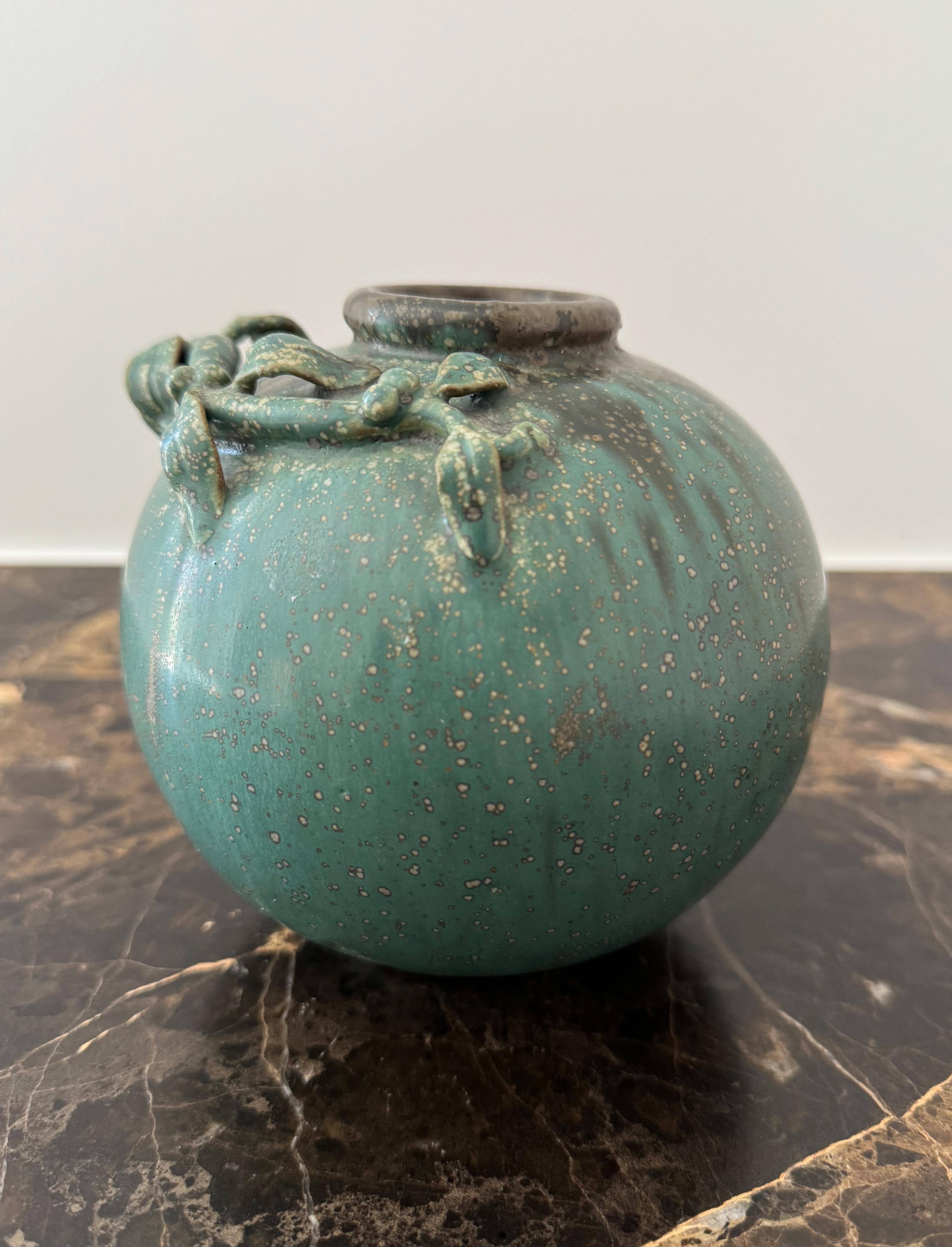 Danese The Modern Scandinavian, Vaso rotondo in blu e verde, Danimarca, anni '50 in vendita